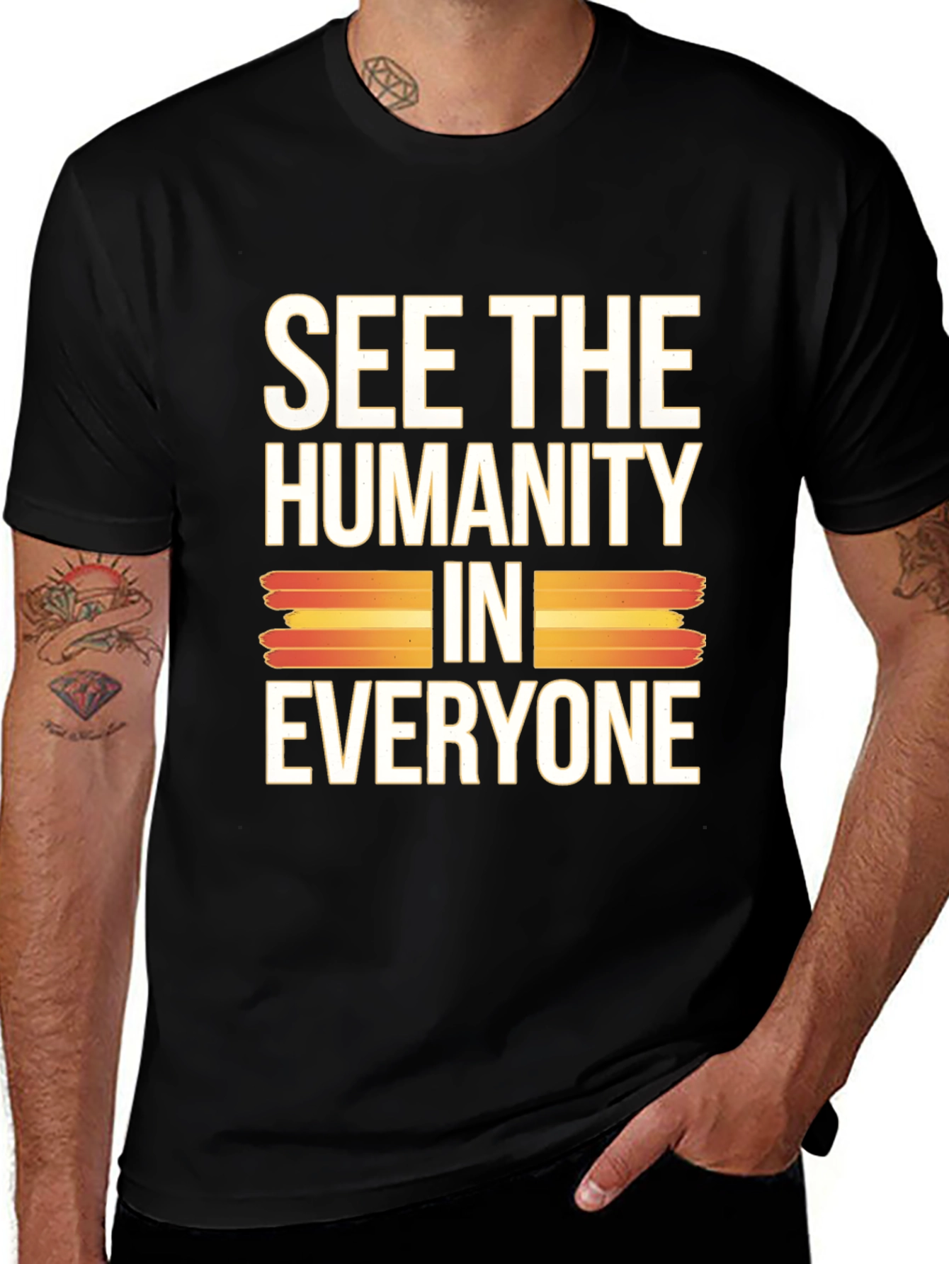 See The Humanity In Everyone Black Graphic Tee