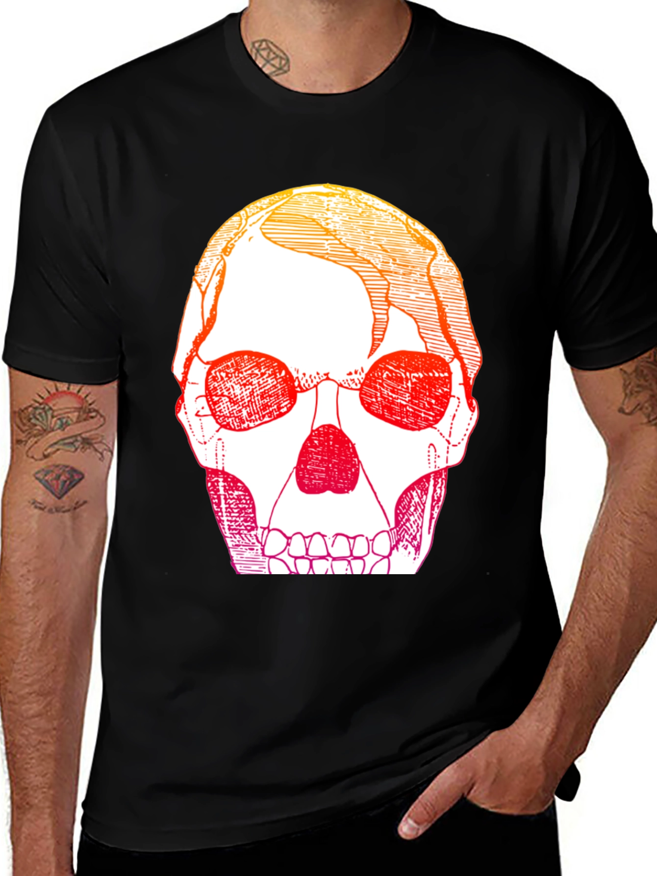 Variant 16 of Skull Graphic T-Shirt - Artistic Death Head Design