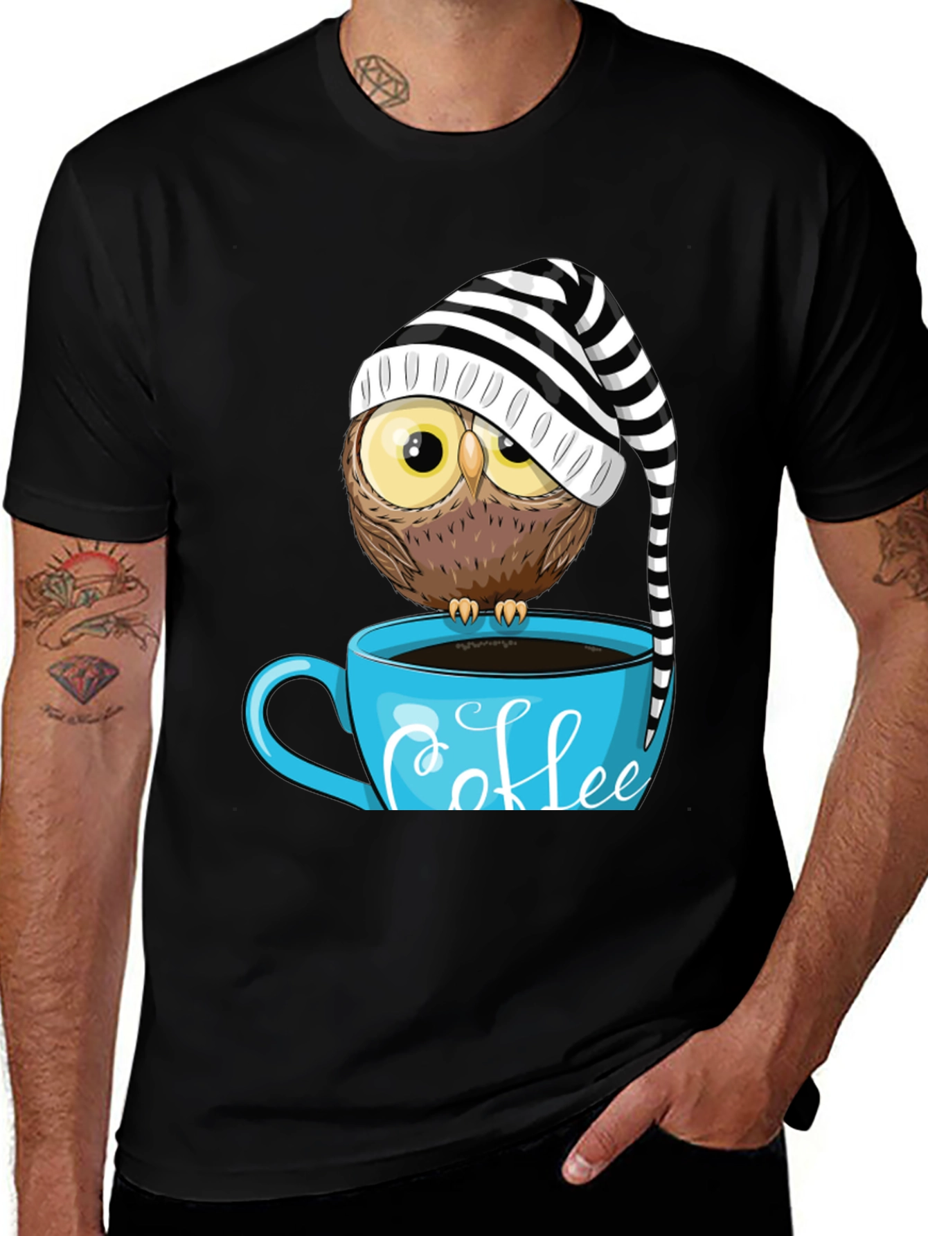 Variant 7 of Owl Coffee T-Shirt - Sleepy Bird Graphic Tee