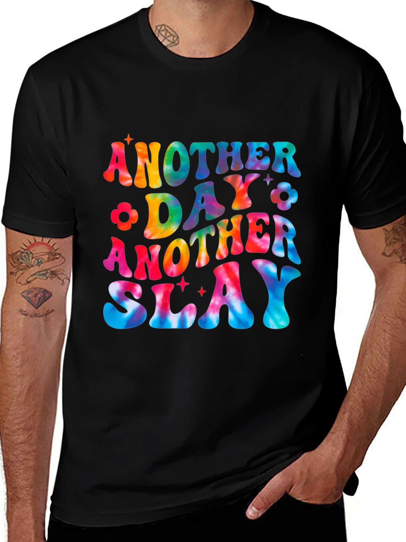 Variant 10 of Another Day, Another Slay T-Shirt - Vibrant Tie Dye Design