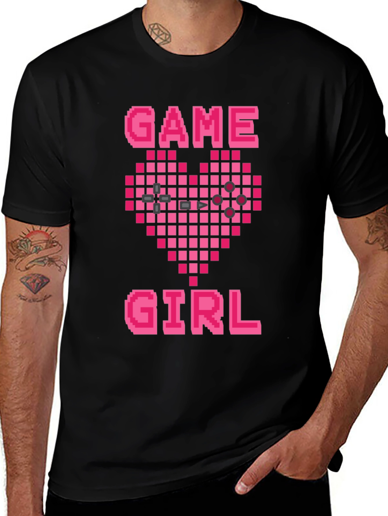 Variant 28 of Game Girl Pixel Heart Graphic Tee - Gamer Gift