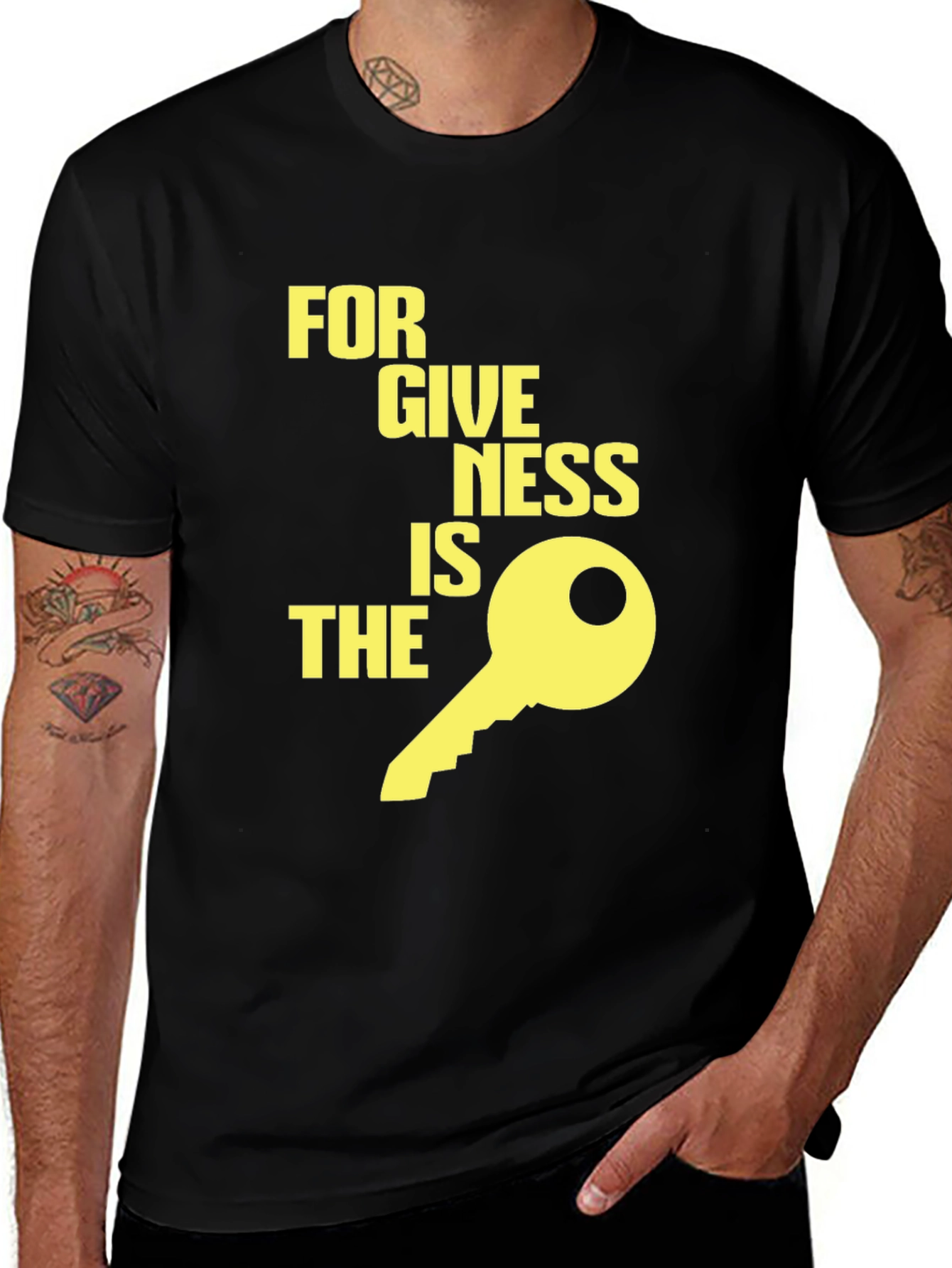 Variant 27 of Forgiveness is the Key Graphic Tee - Black