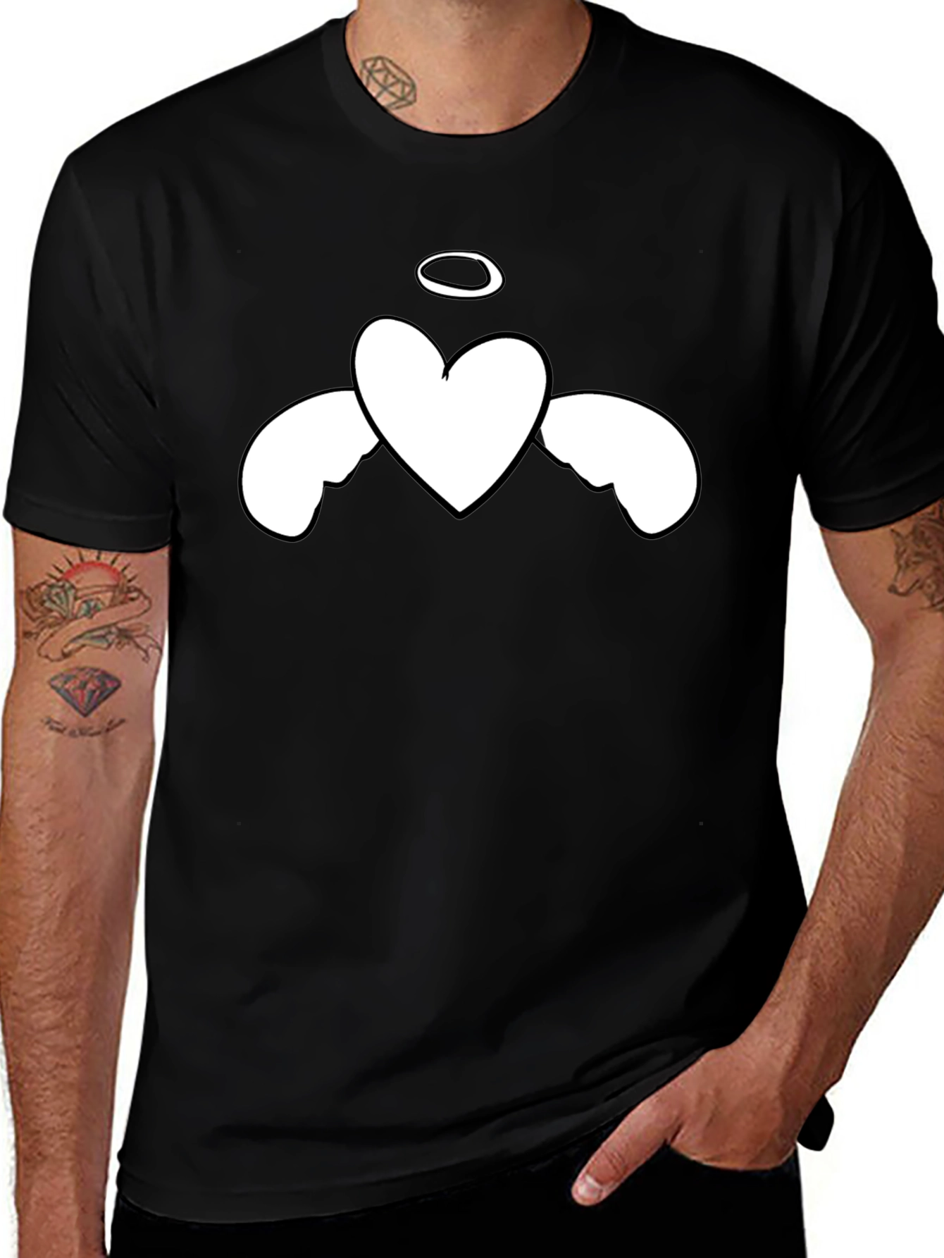 Variant 19 of Angel Heart Graphic Black T-Shirt