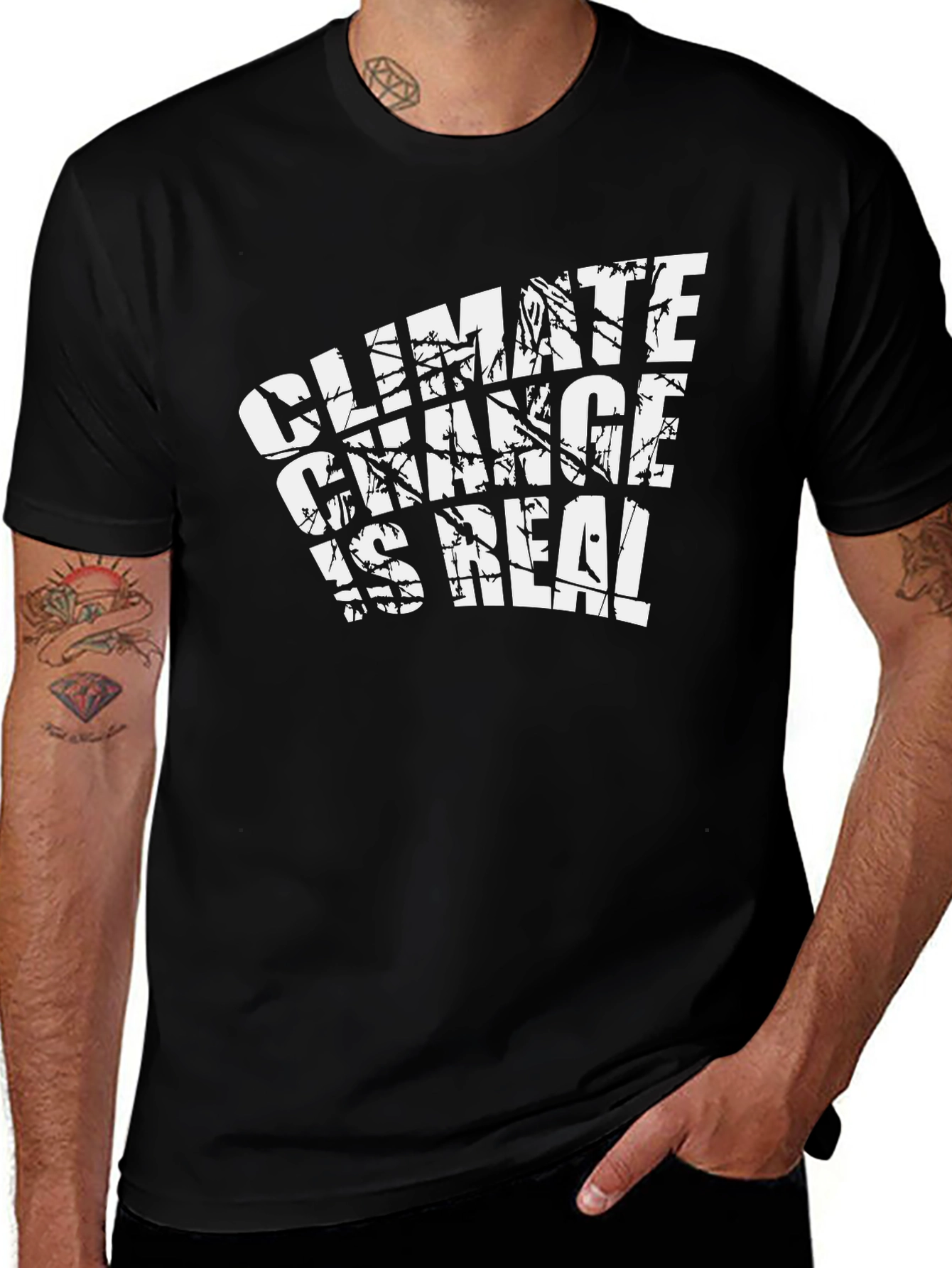 Variant 15 of Climate Change is Real Graphic Tee - Black