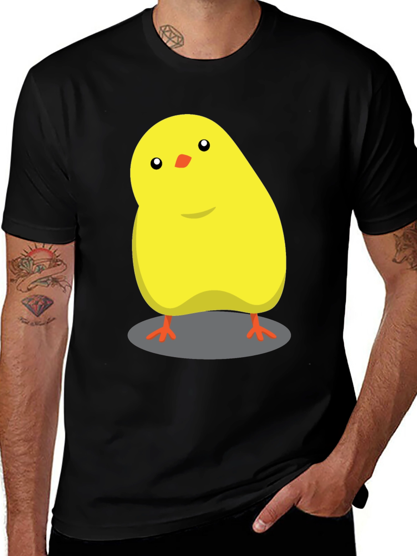 Variant 16 of Cute Chick Graphic Tee - Black Cotton T-Shirt