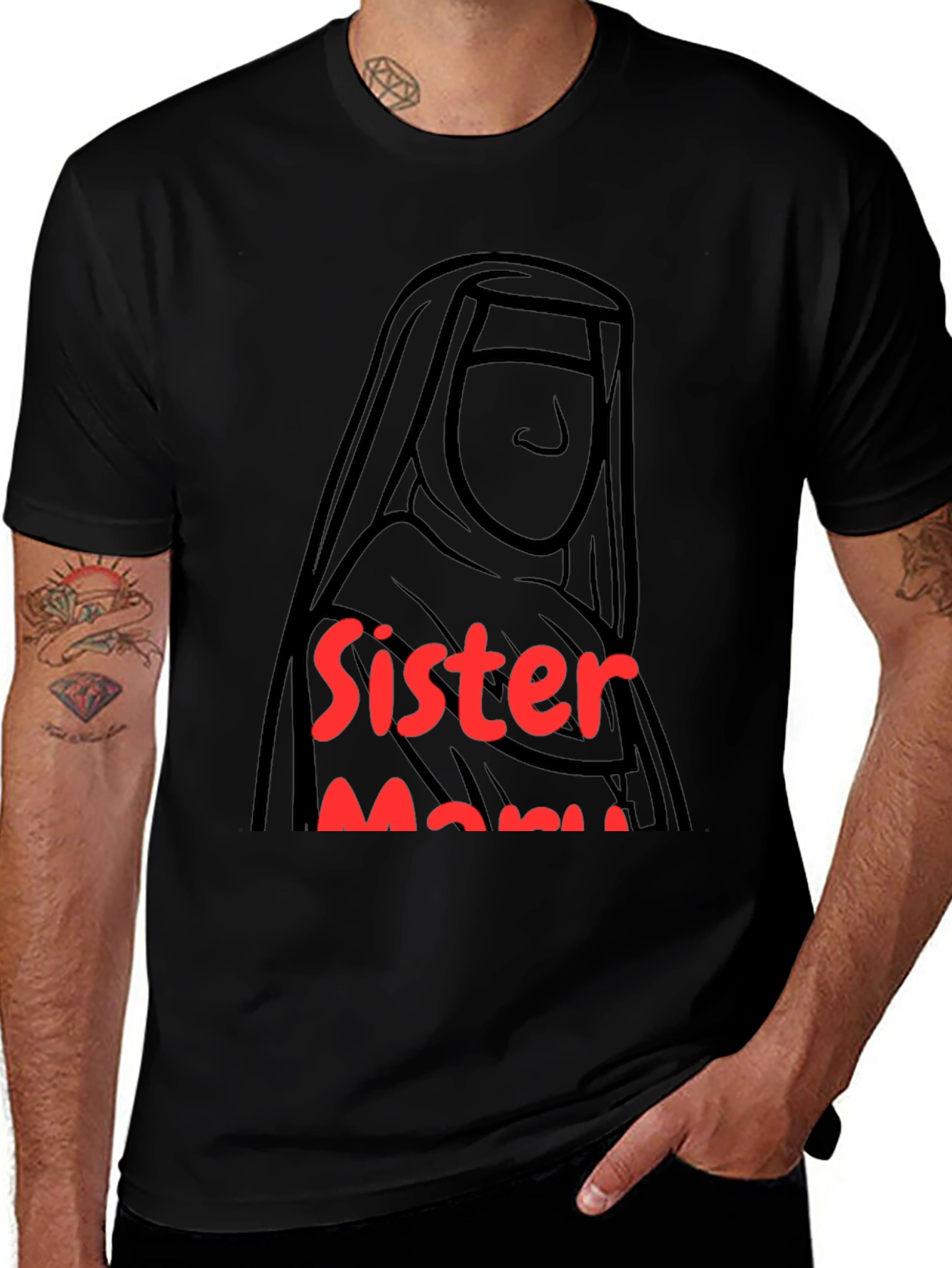 Variant 2 of Sister Mama Graphic Tee - Black