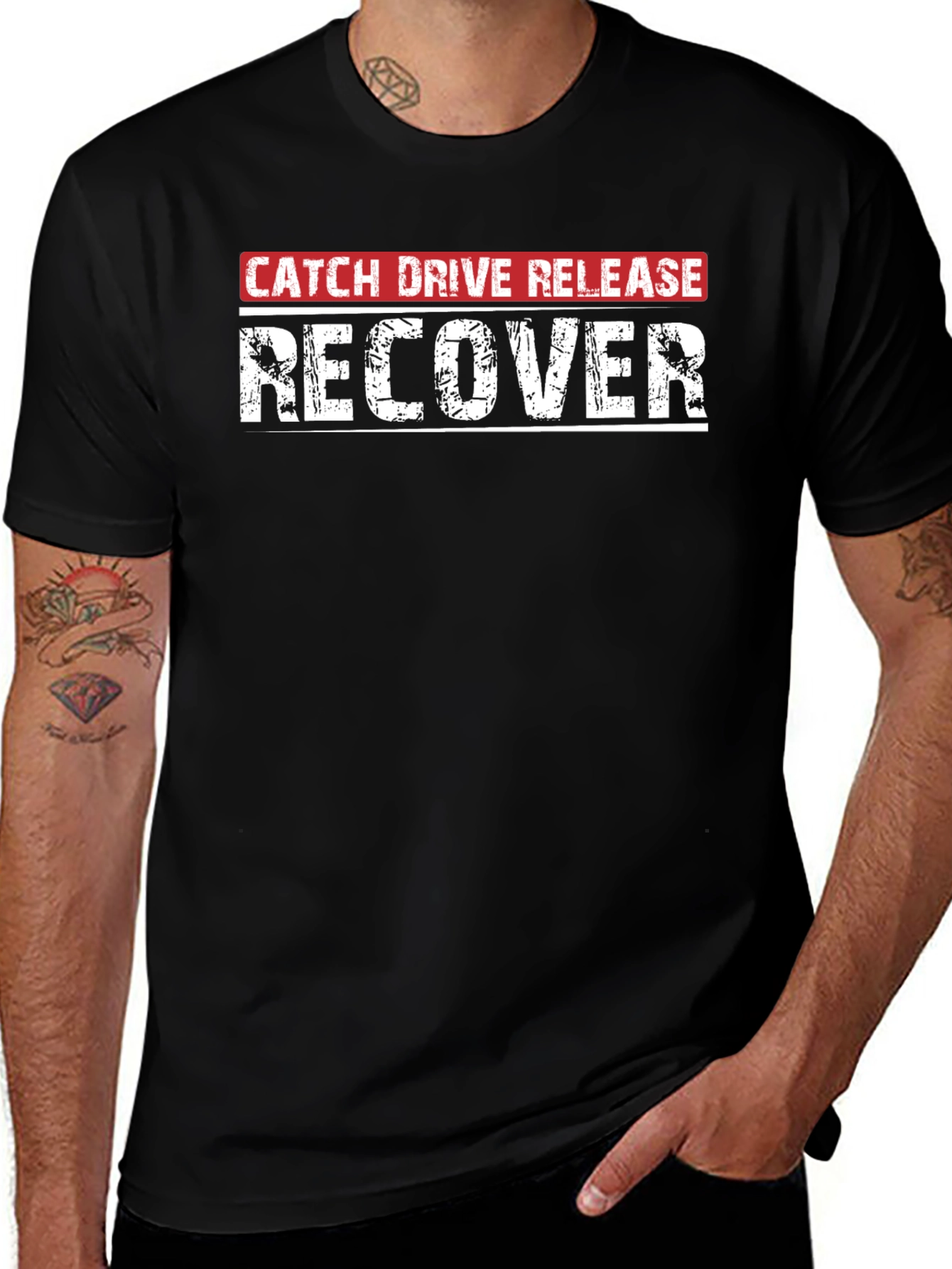 Variant 17 of Catch, Drive, Release, Recover Black T-Shirt