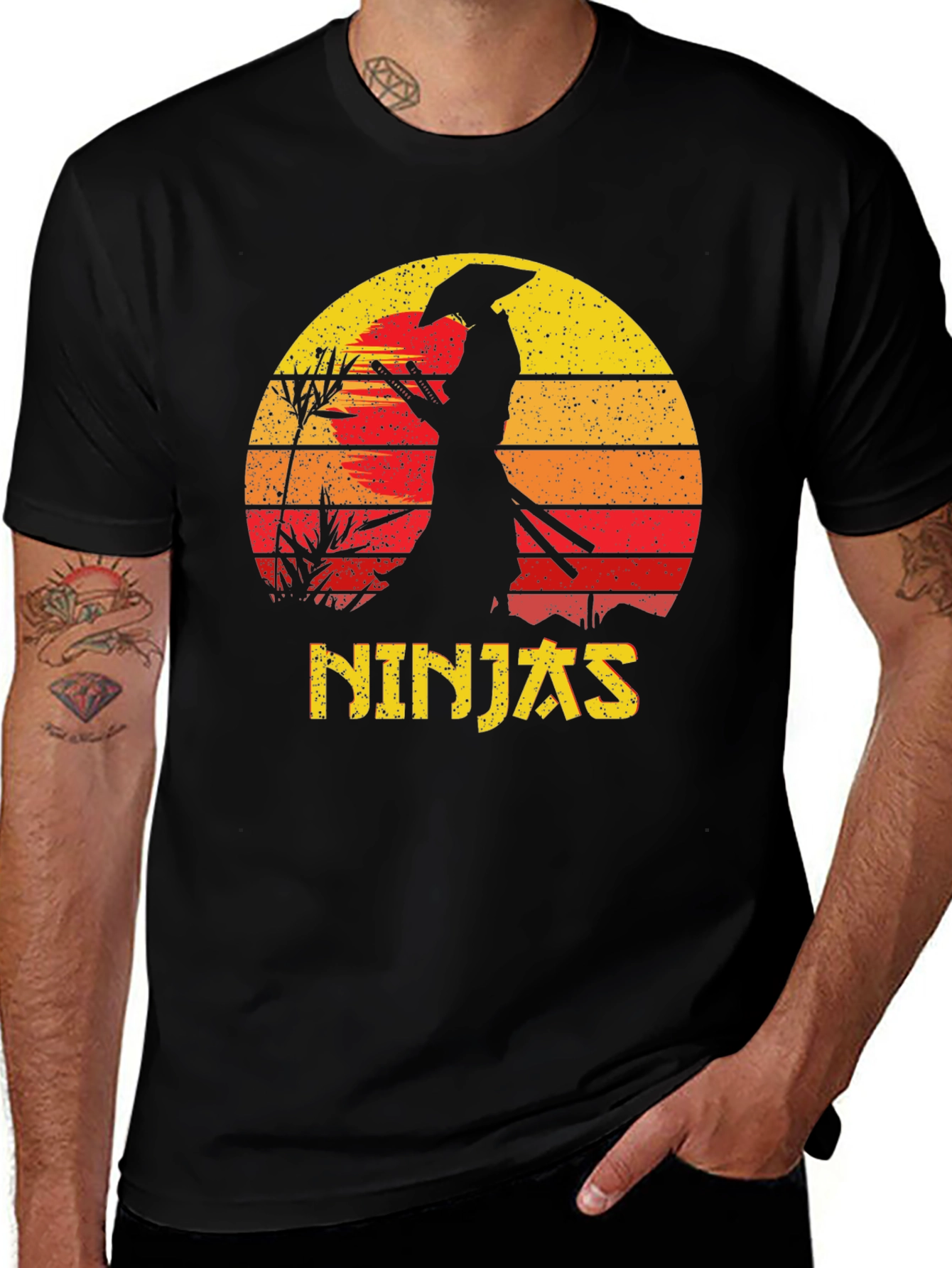 Variant 4 of Ninja Sunset Graphic Tee - Martial Arts T-Shirt