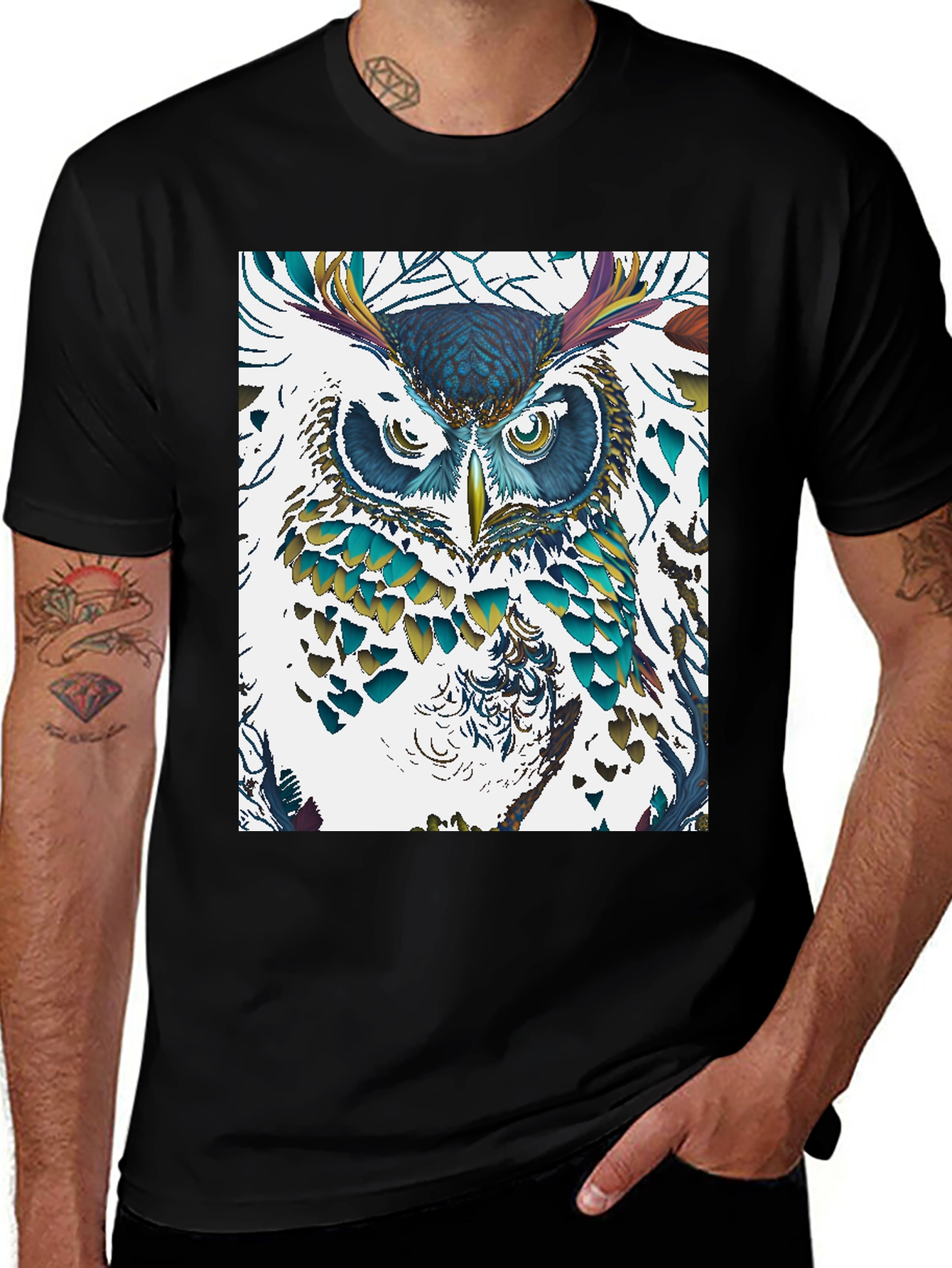 Variant 28 of Artistic Owl Graphic T-Shirt - Unique Design