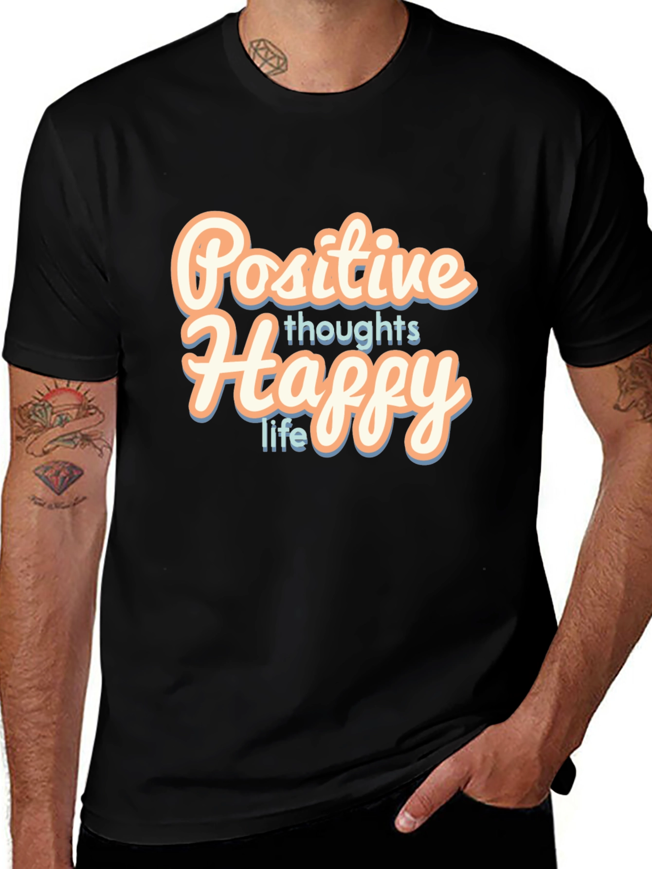 Variant 20 of Positive Thoughts Happy Life T-Shirt