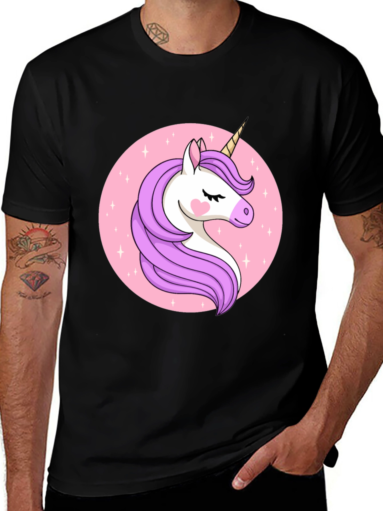 Variant 26 of Unicorn Graphic Black T-Shirt