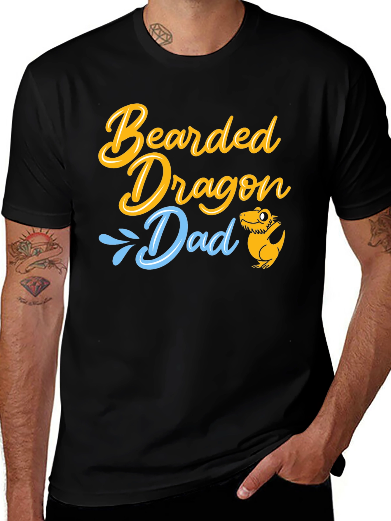 Variant 24 of Bearded Dragon Dad Graphic T-Shirt - Black