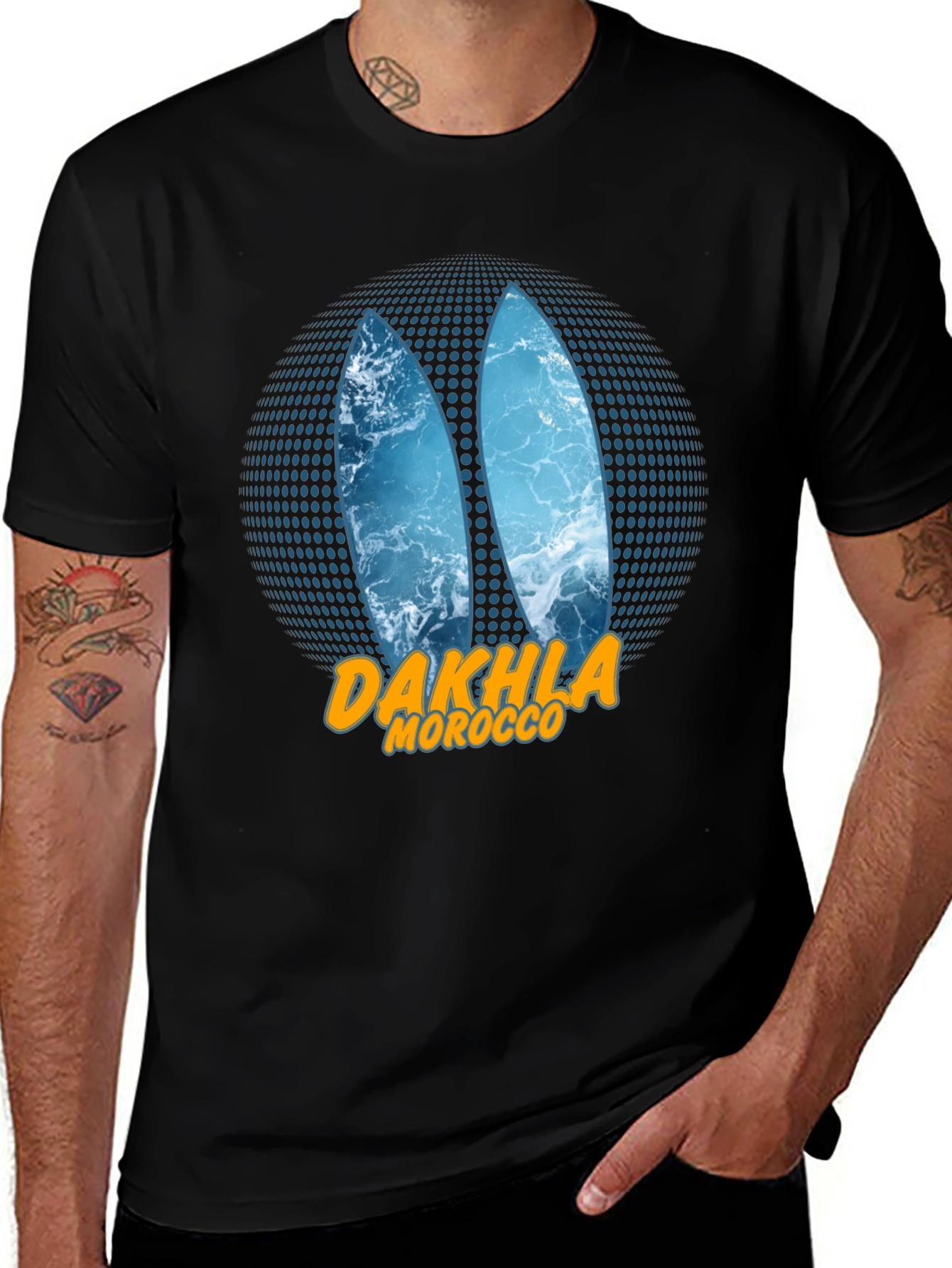 Variant 25 of Dakhla Morocco Surfboard T-Shirt