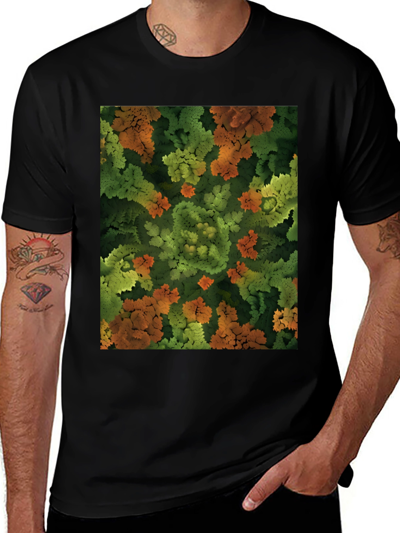 Abstract Nature Print T-Shirt - Organic Feel
