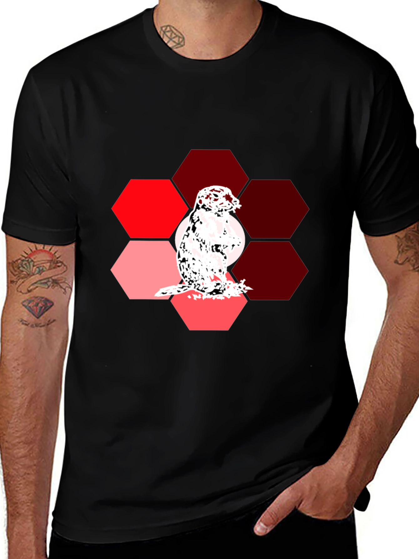 Variant 8 of Gopher Hexagon Graphic Tee - Unique Design