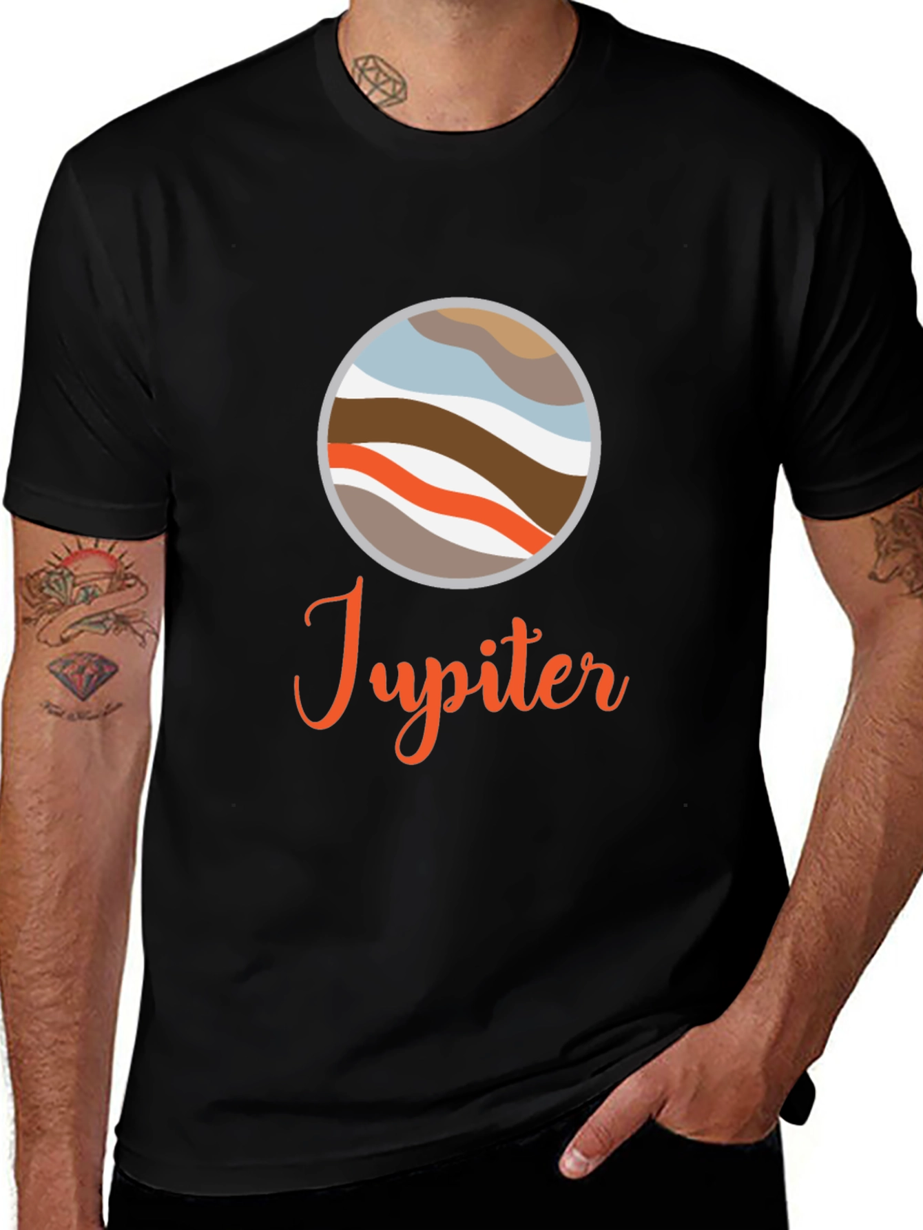 Jupiter Planet Graphic Black T-Shirt