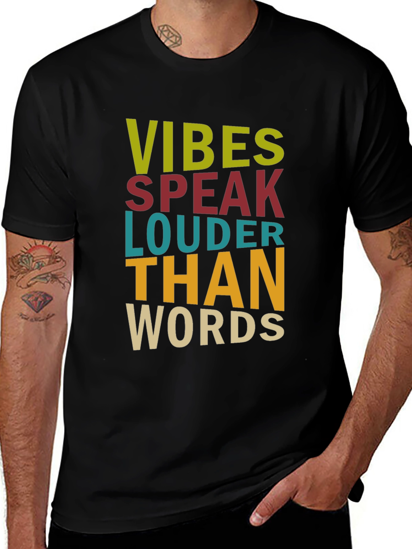 Variant 3 of Vibes Speak Louder Than Words Graphic T-Shirt