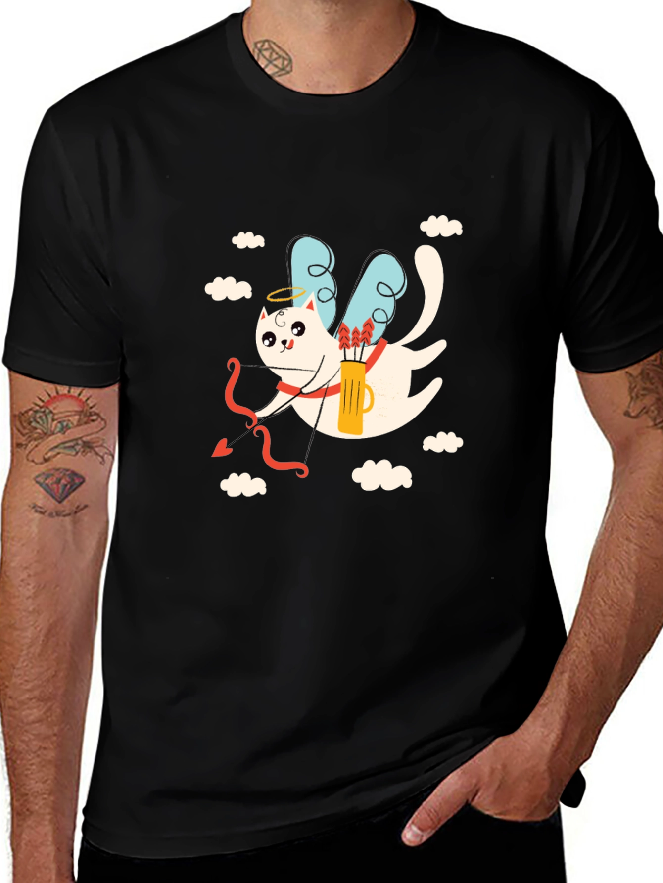 Variant 15 of Cute Cupid Cat T-Shirt - Valentine's Day Gift
