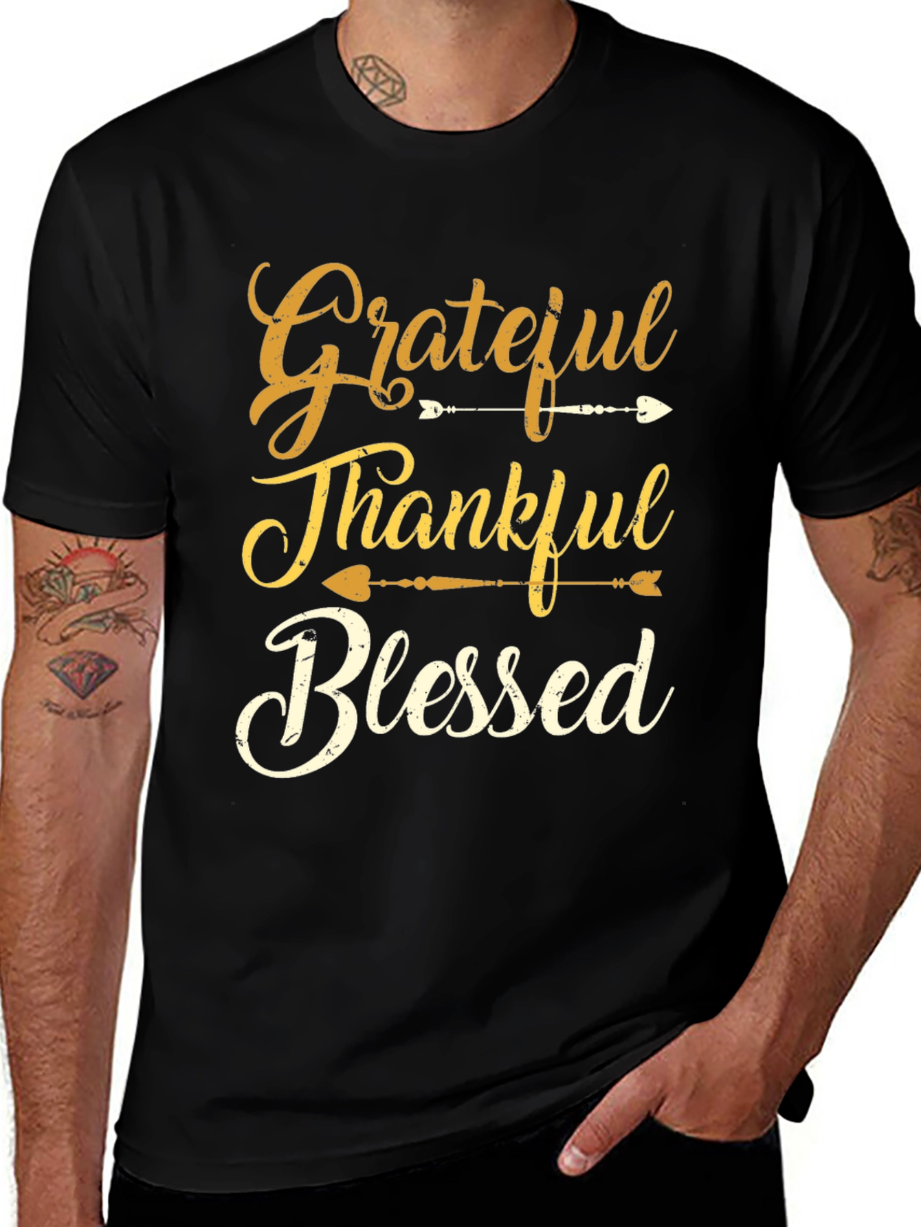 Variant 18 of Grateful Thankful Blessed Graphic T-Shirt