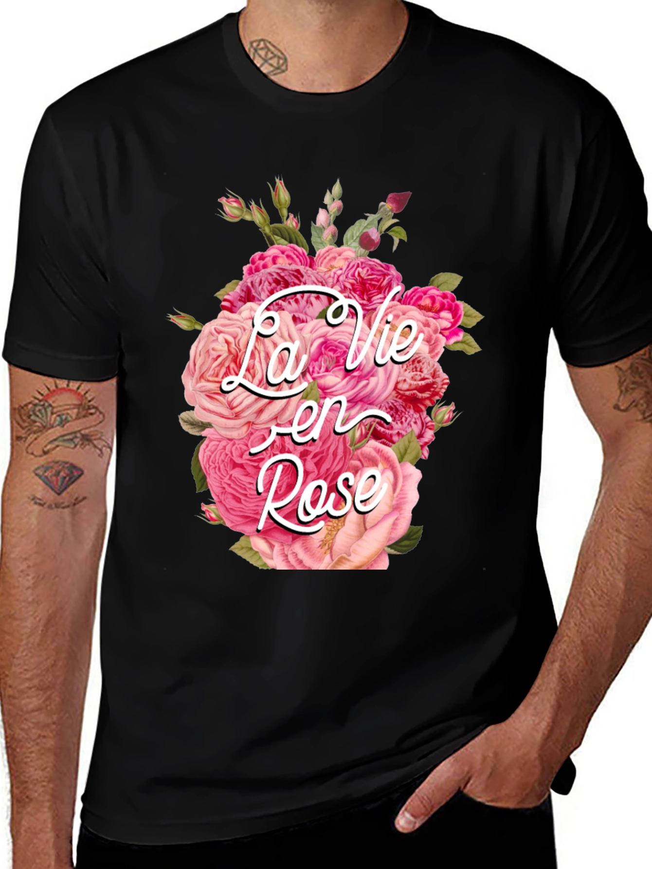 Variant 5 of La Vie en Rose Floral Graphic T-Shirt