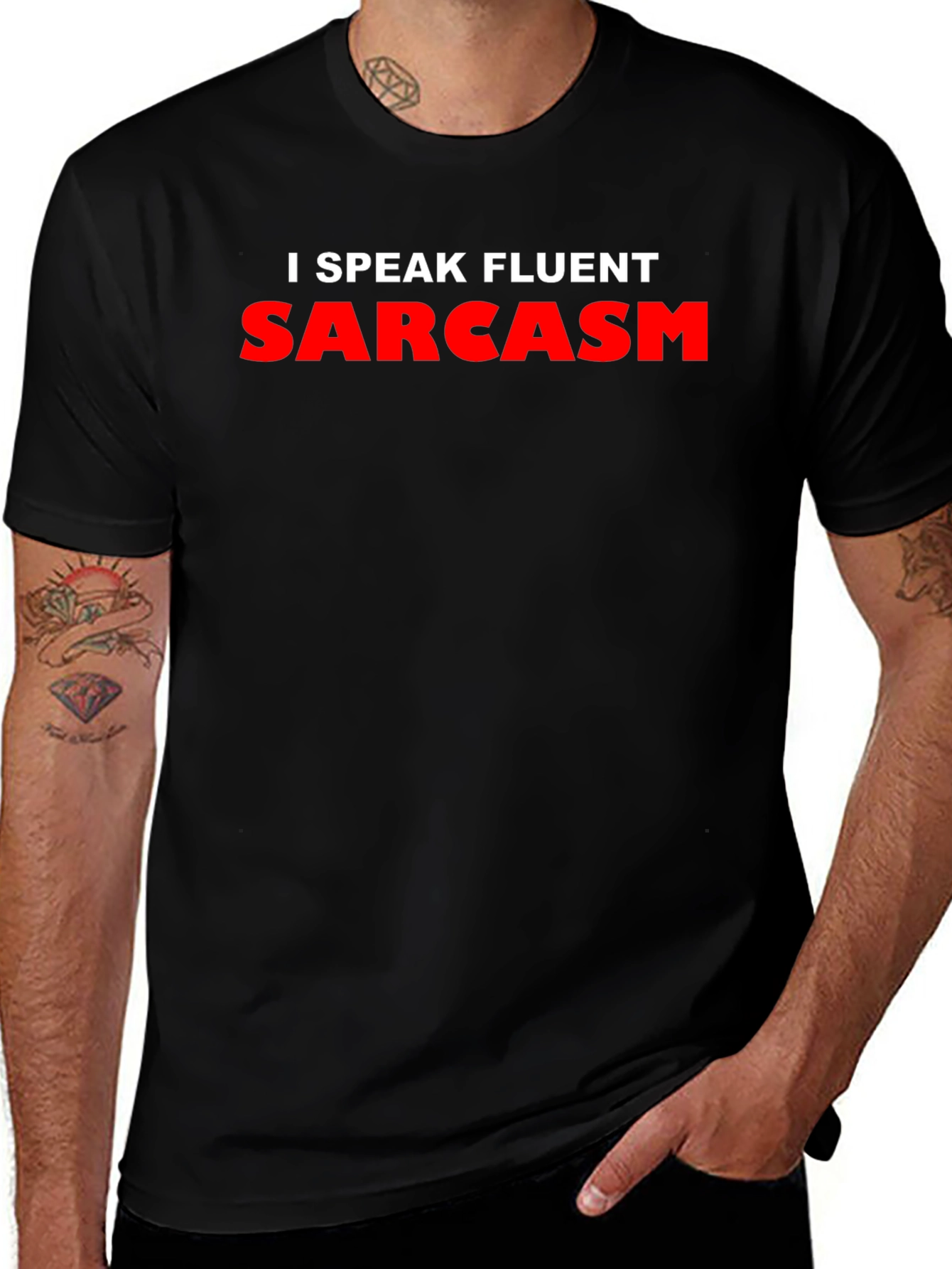 Black I Speak Fluent Sarcasm Graphic T-Shirt - Black main image