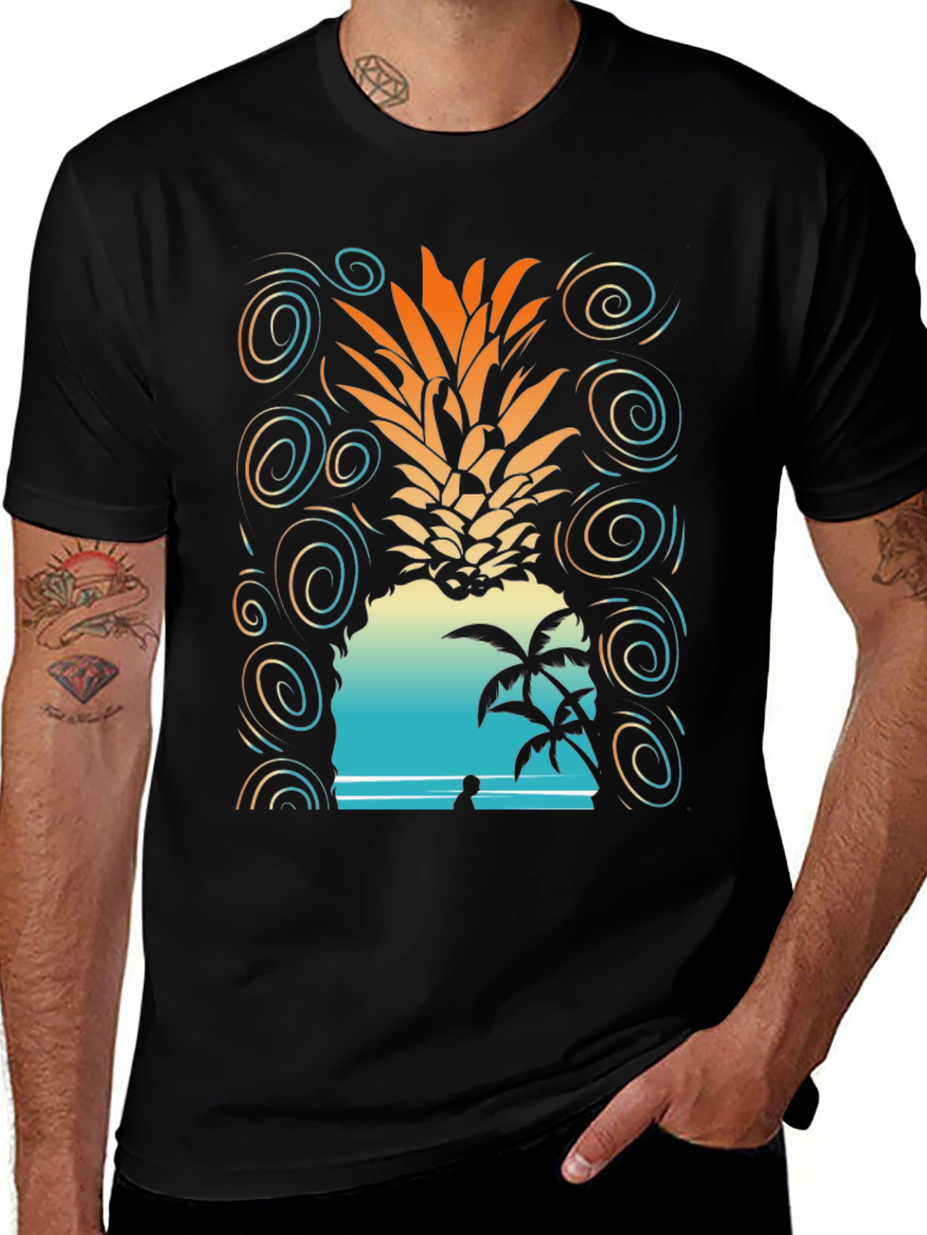 Variant 17 of Tropical Pineapple Beach T-Shirt