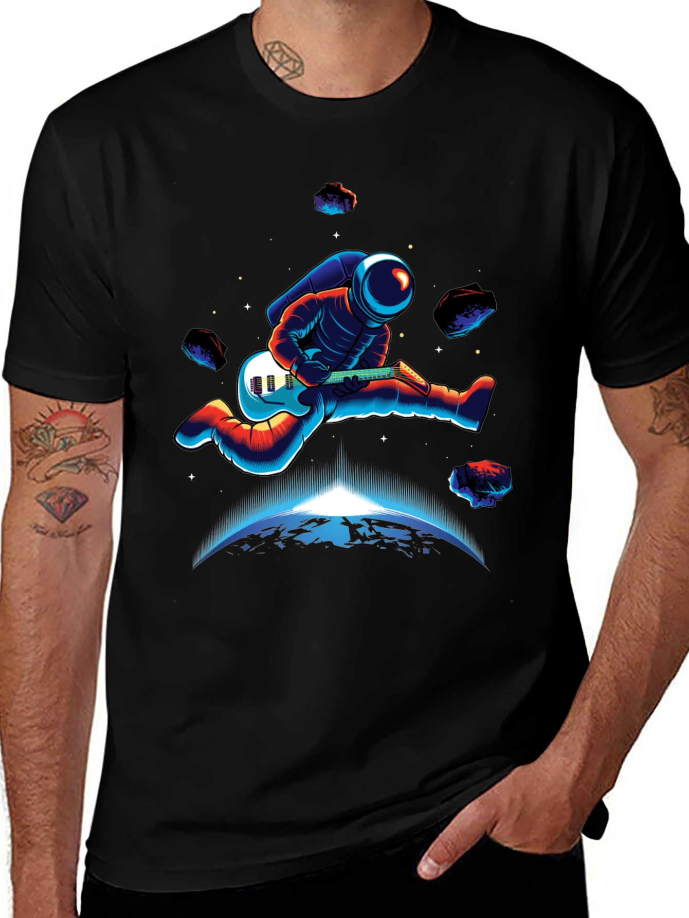 Variant 14 of Astronaut Guitar Player T-Shirt - Space Rocker Tee
