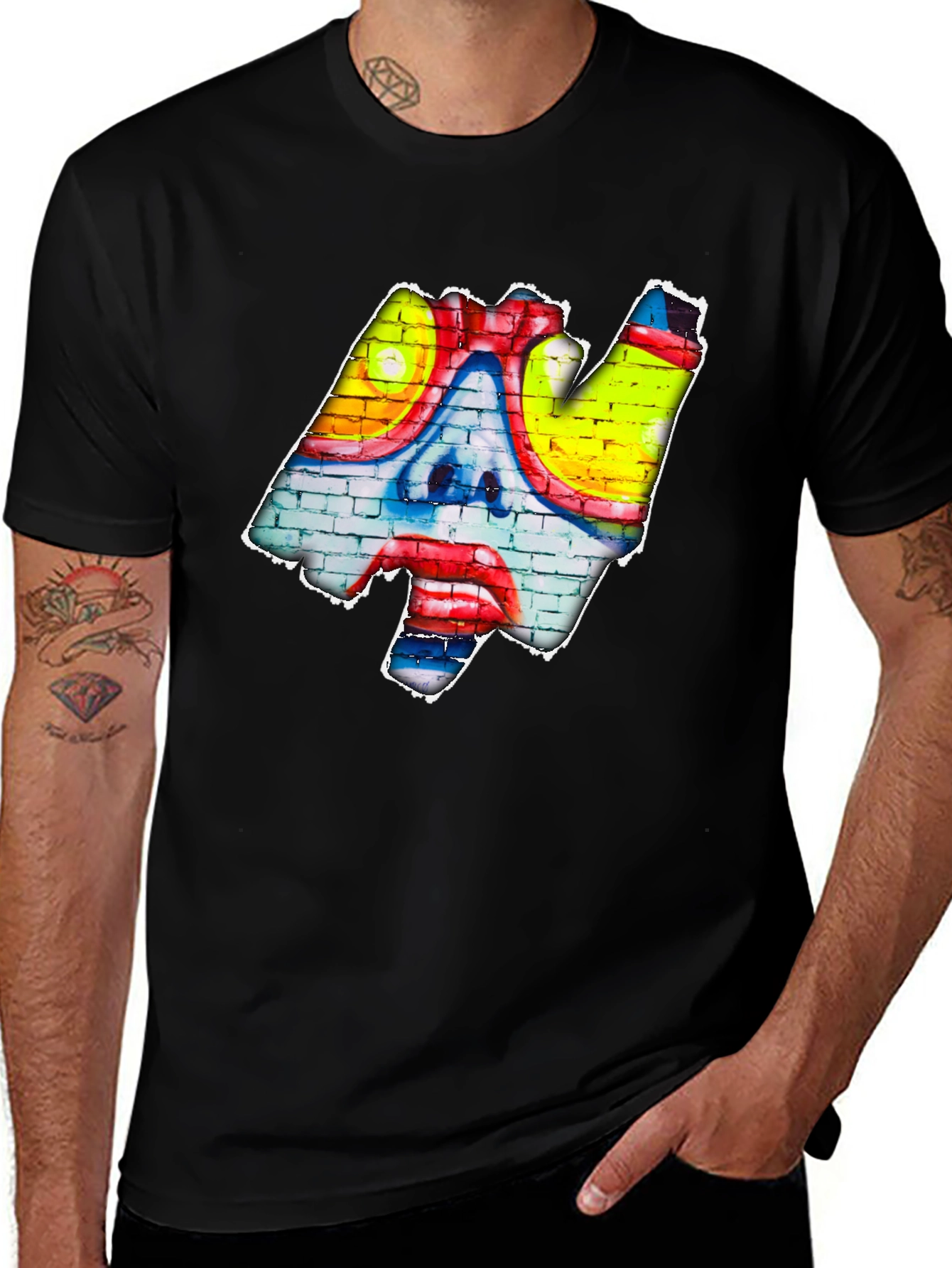 Variant 21 of Graffiti Clown Face T-Shirt - Urban Art Style