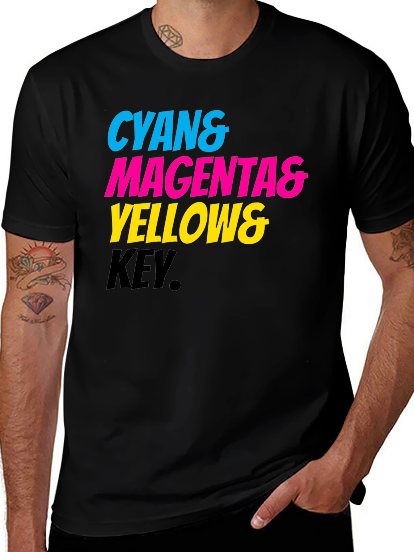 Variant 13 of Cyan, Magenta, Yellow, Key Printed Tee