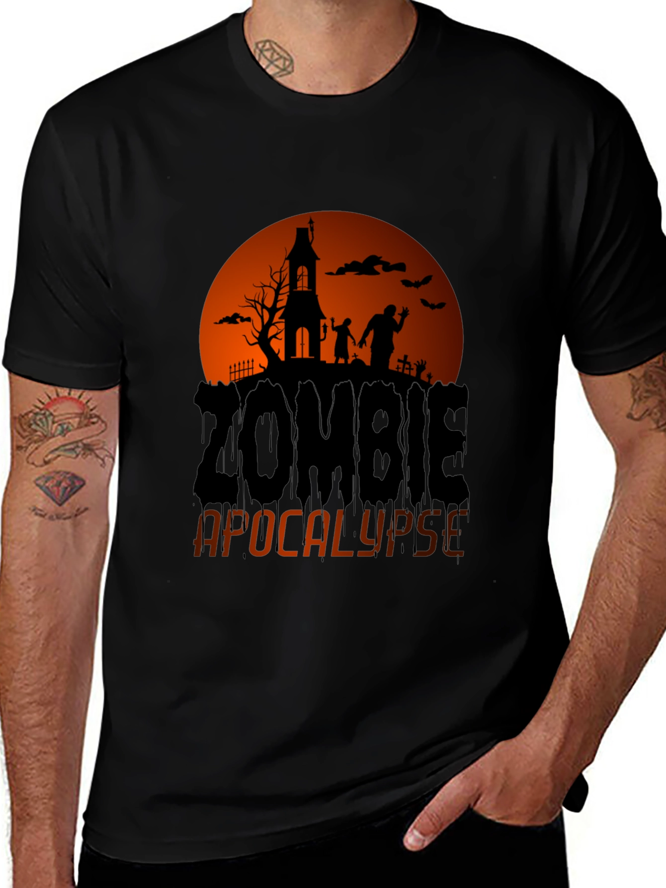 Variant 18 of Zombie Apocalypse Graphic T-Shirt - Halloween Tee