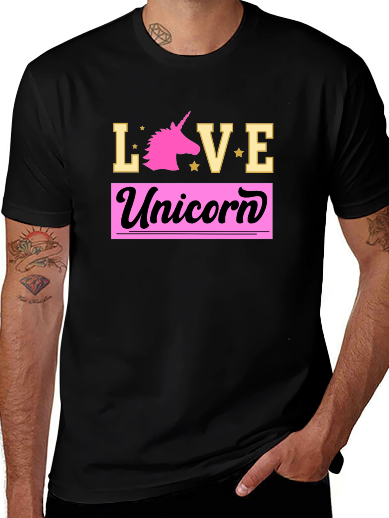 Love Unicorn Graphic Tee - Black T-Shirt