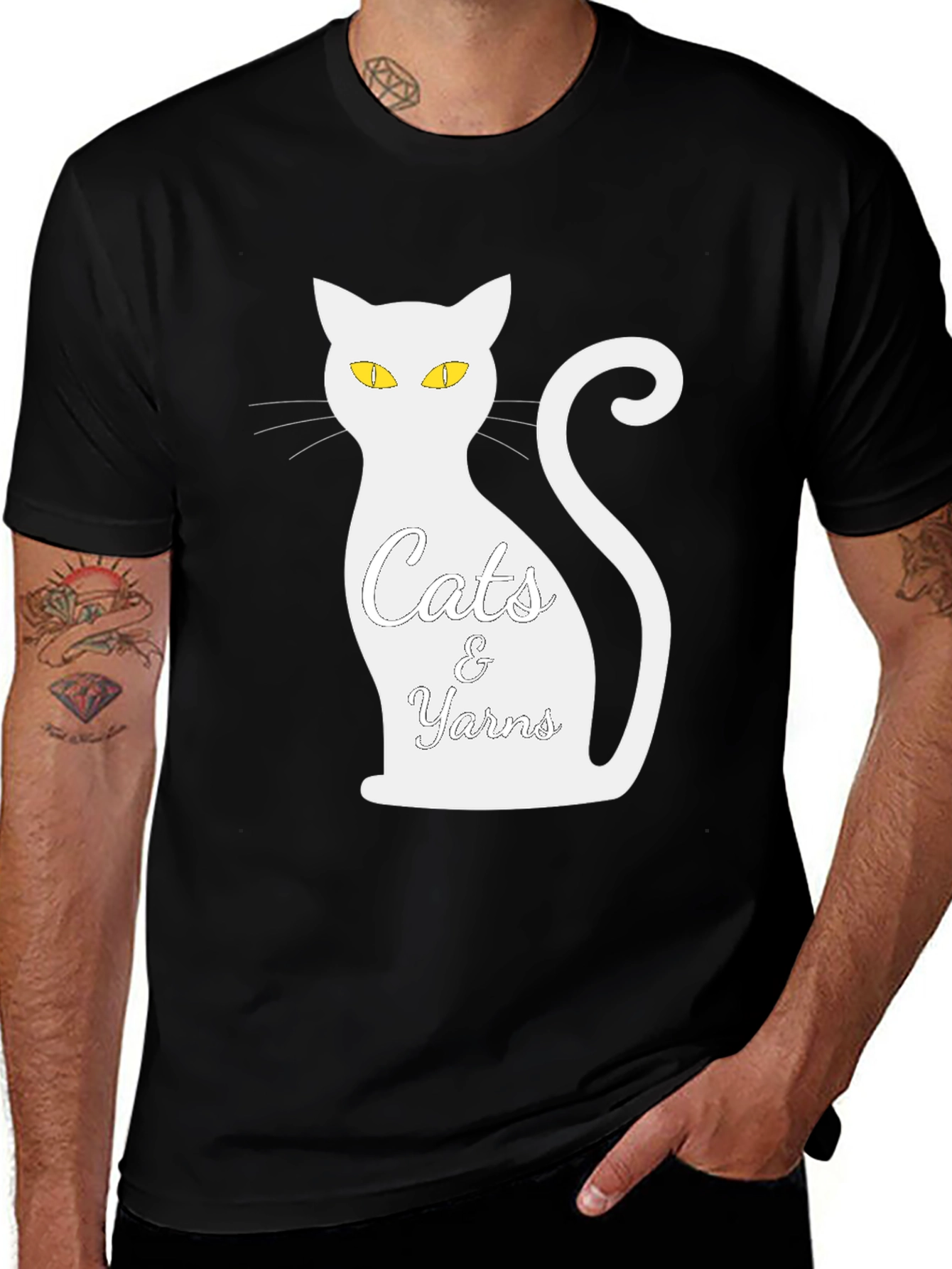 Variant 18 of Cats & Yarns Graphic Tee - Black