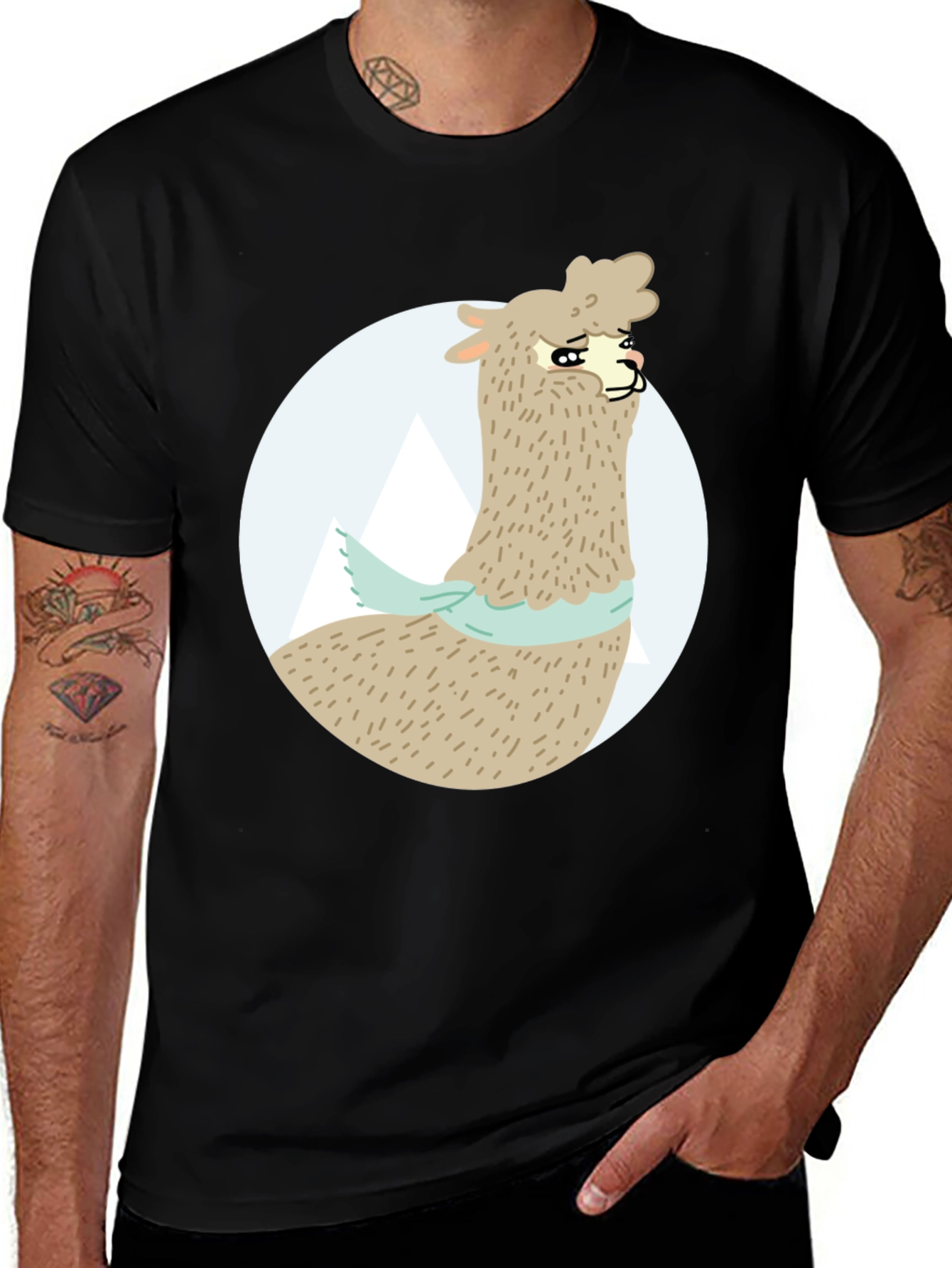 Variant 5 of Llama T-Shirt - Cute Cartoon Alpaca Design