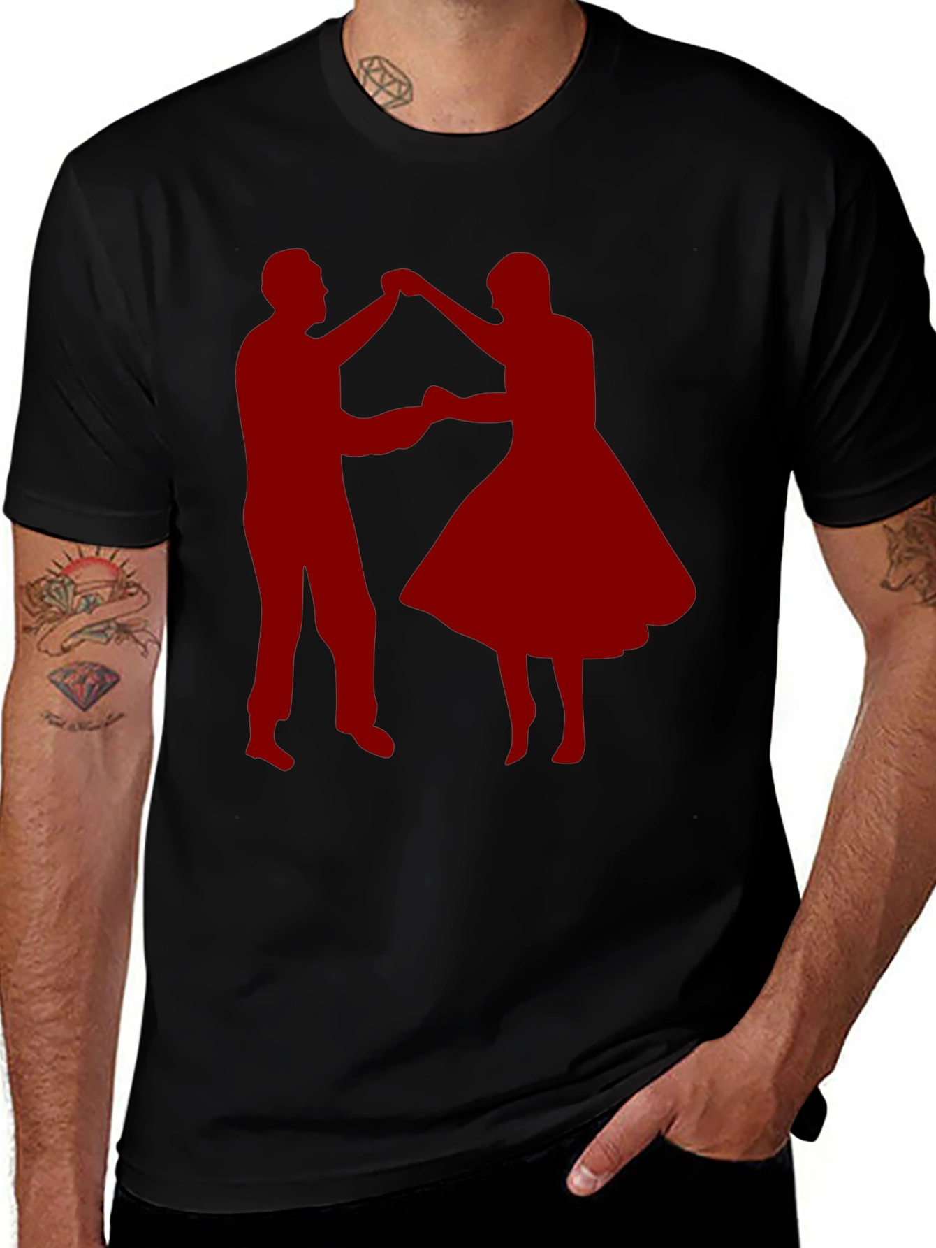 Variant 15 of Dancing Couple Graphic Tee - Retro Style Shirt