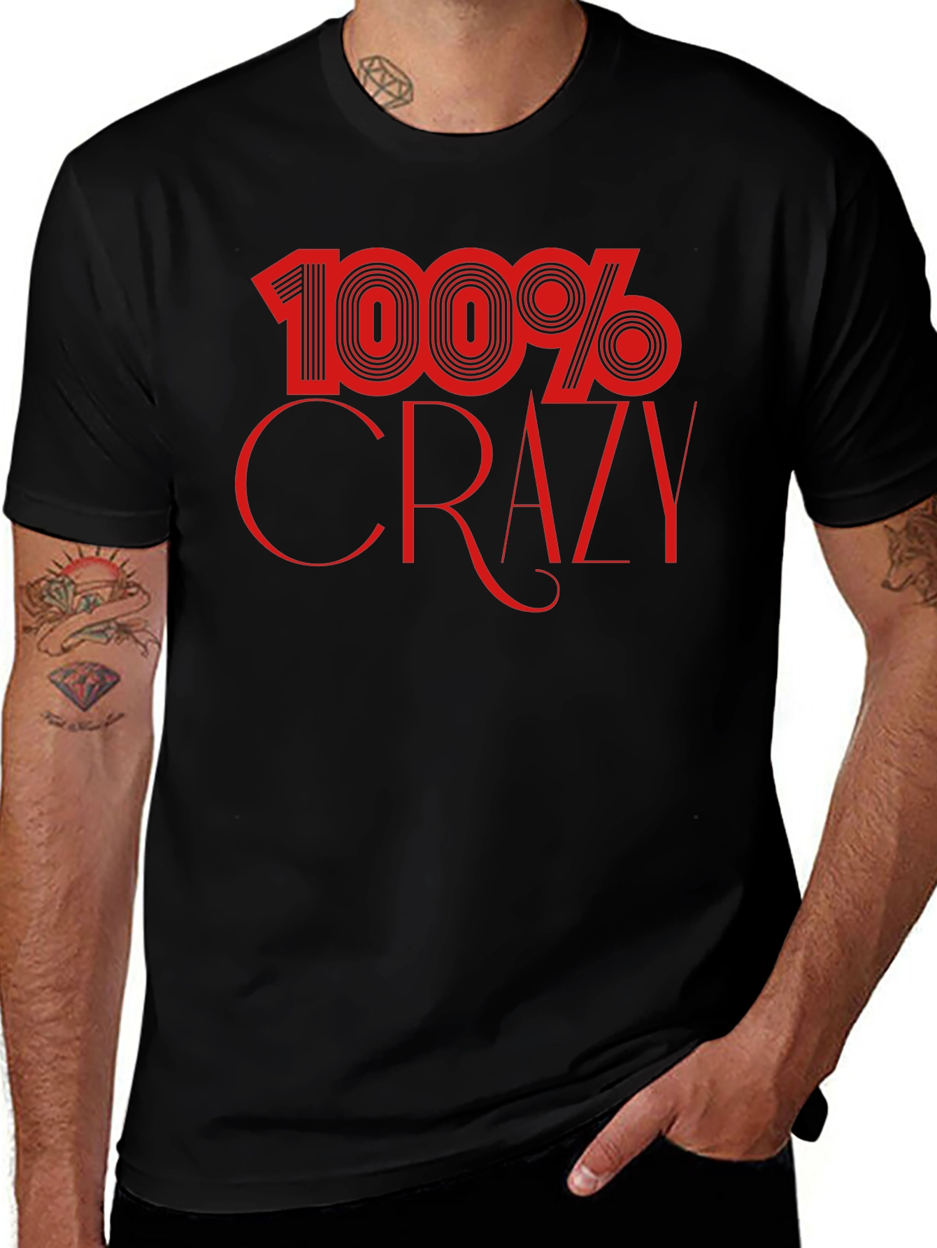 Variant 24 of 100% Crazy Graphic Tee - Black T-Shirt
