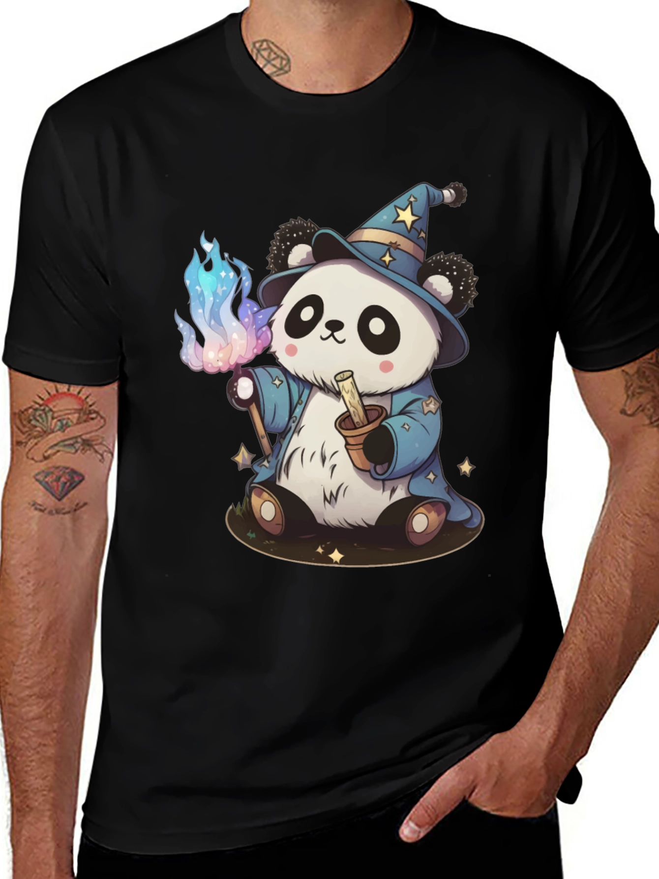 Variant 15 of Wizard Panda Graphic Tee - Magical Bear T-Shirt