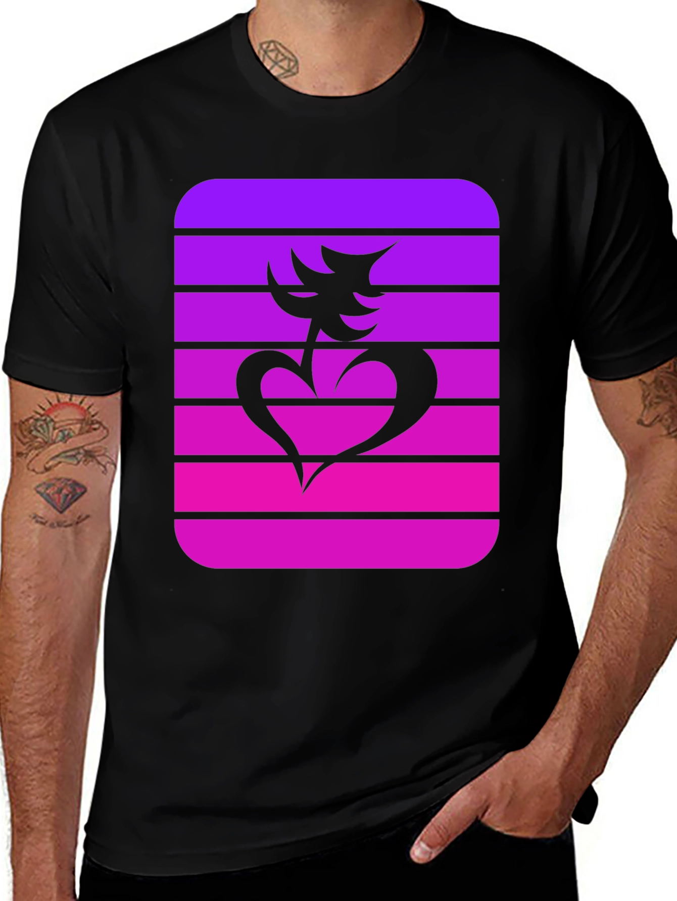 Variant 14 of Heart & Tree Graphic Tee - Black