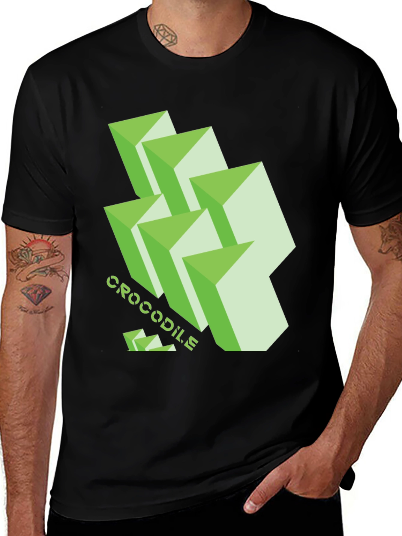 Variant 2 of Geometric Crocodile Graphic T-Shirt