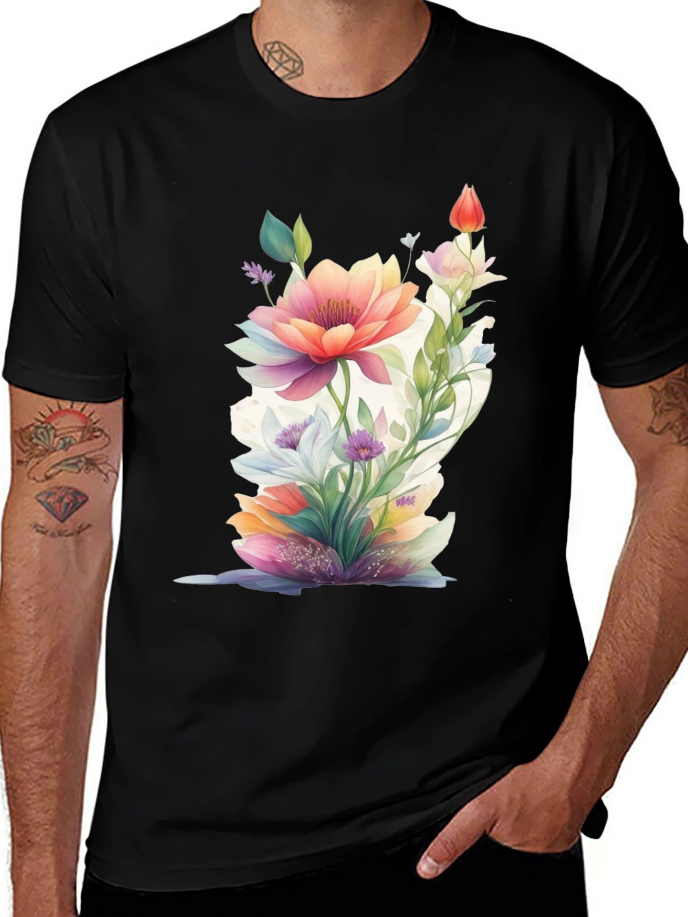 Variant 6 of Floral Watercolor Graphic Tee