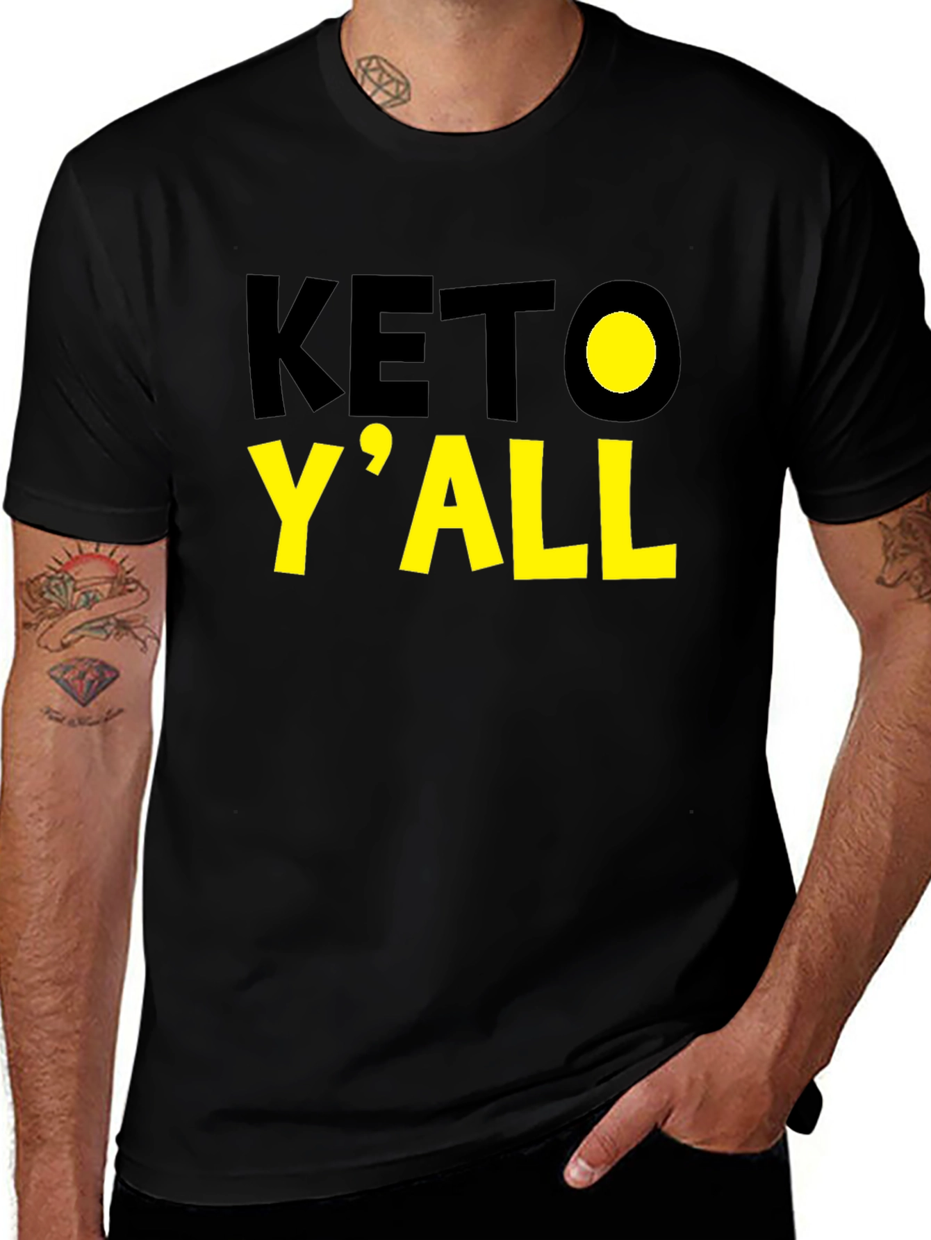 Variant 27 of Keto Y'all Graphic T-Shirt - Unisex Black Tee