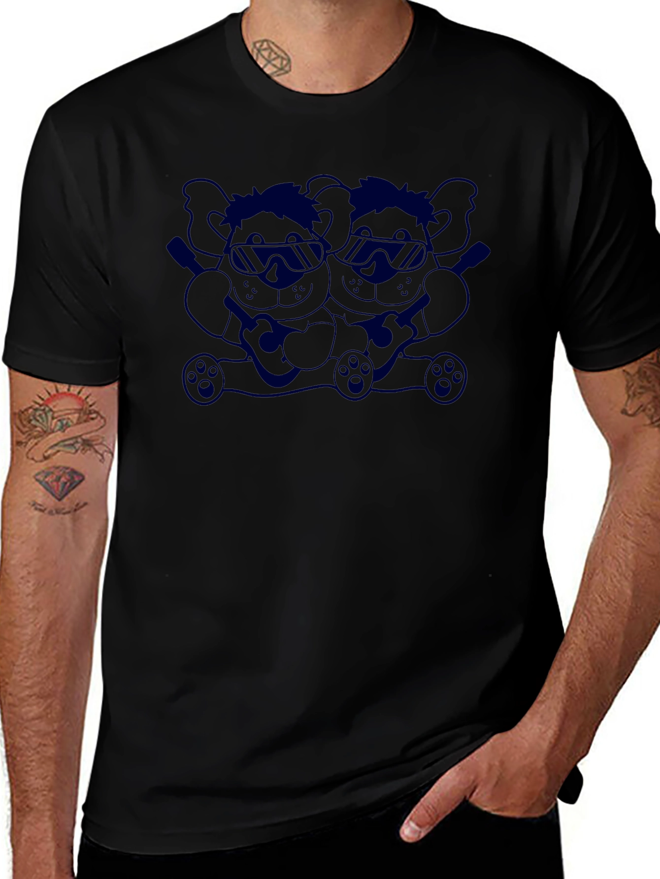 Variant 30 of Cool Koala Guitarists Black Graphic Tee