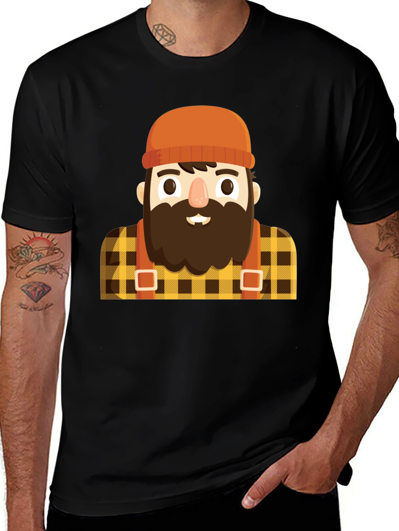 Variant 13 of Lumberjack Cartoon Graphic Print T-Shirt