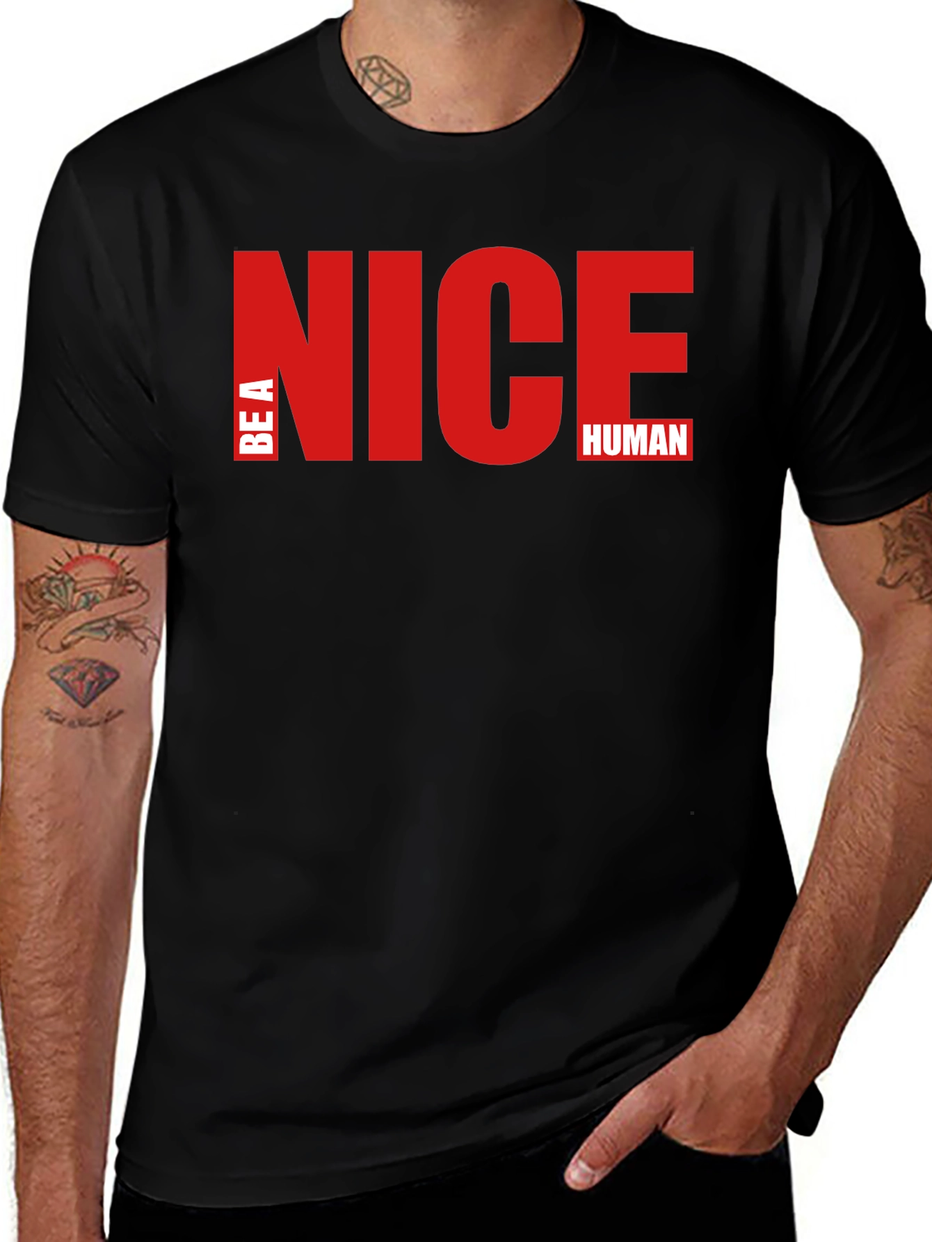 Variant 9 of Be A Nice Human - Stylish Graphic T-Shirt