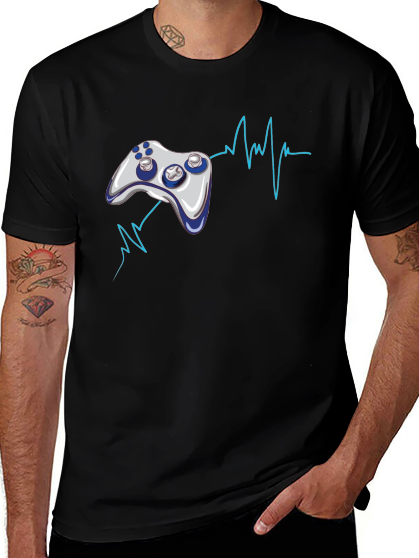 Variant 20 of Gamer Heartbeat T-Shirt - Black