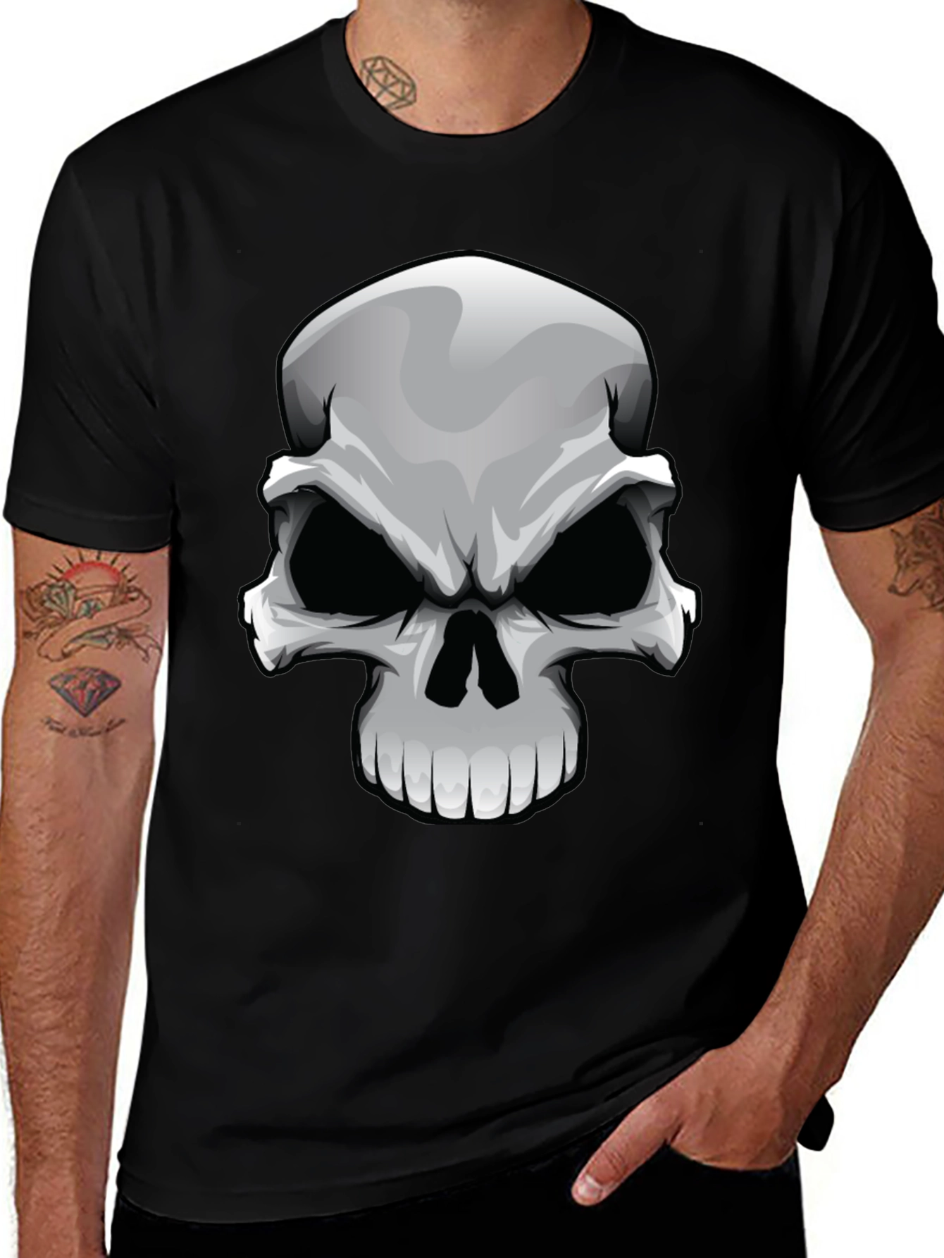 Variant 17 of Skull Graphic Print T-Shirt - Black