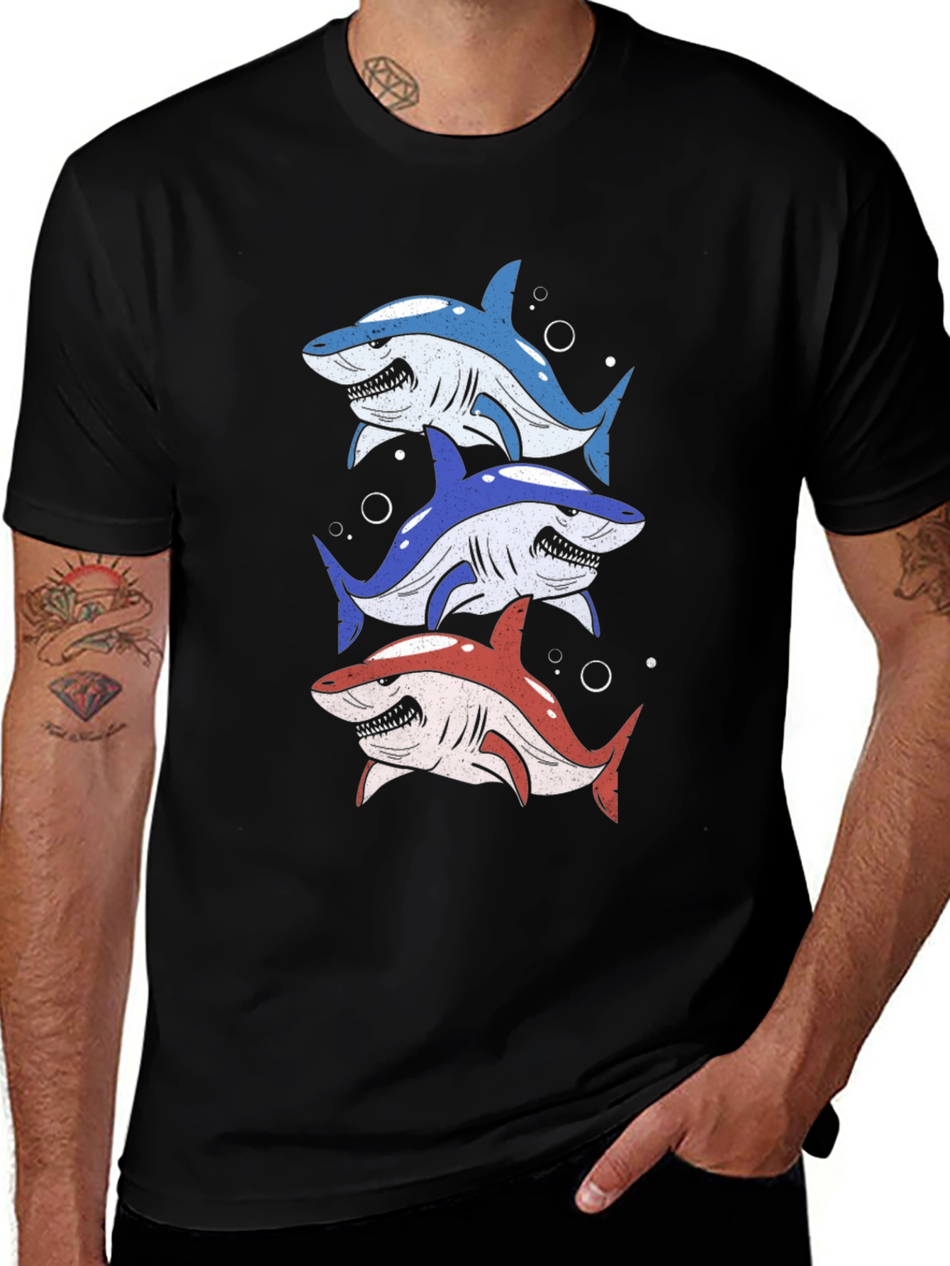 Black Shark Stack Graphic Tee - Black main image