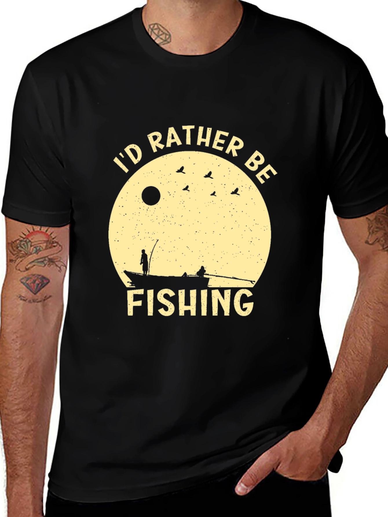 Variant 18 of I'd Rather Be Fishing Graphic T-Shirt