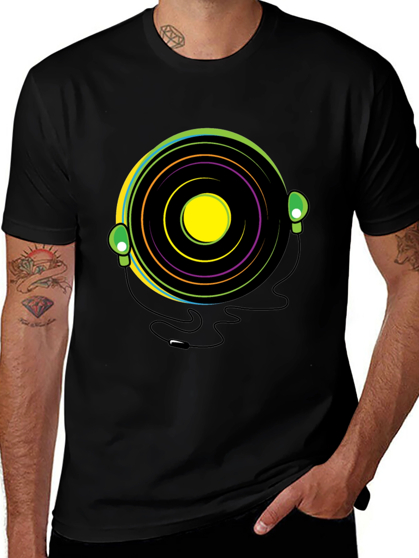 Groovy Vinyl Record Headphone T-Shirt