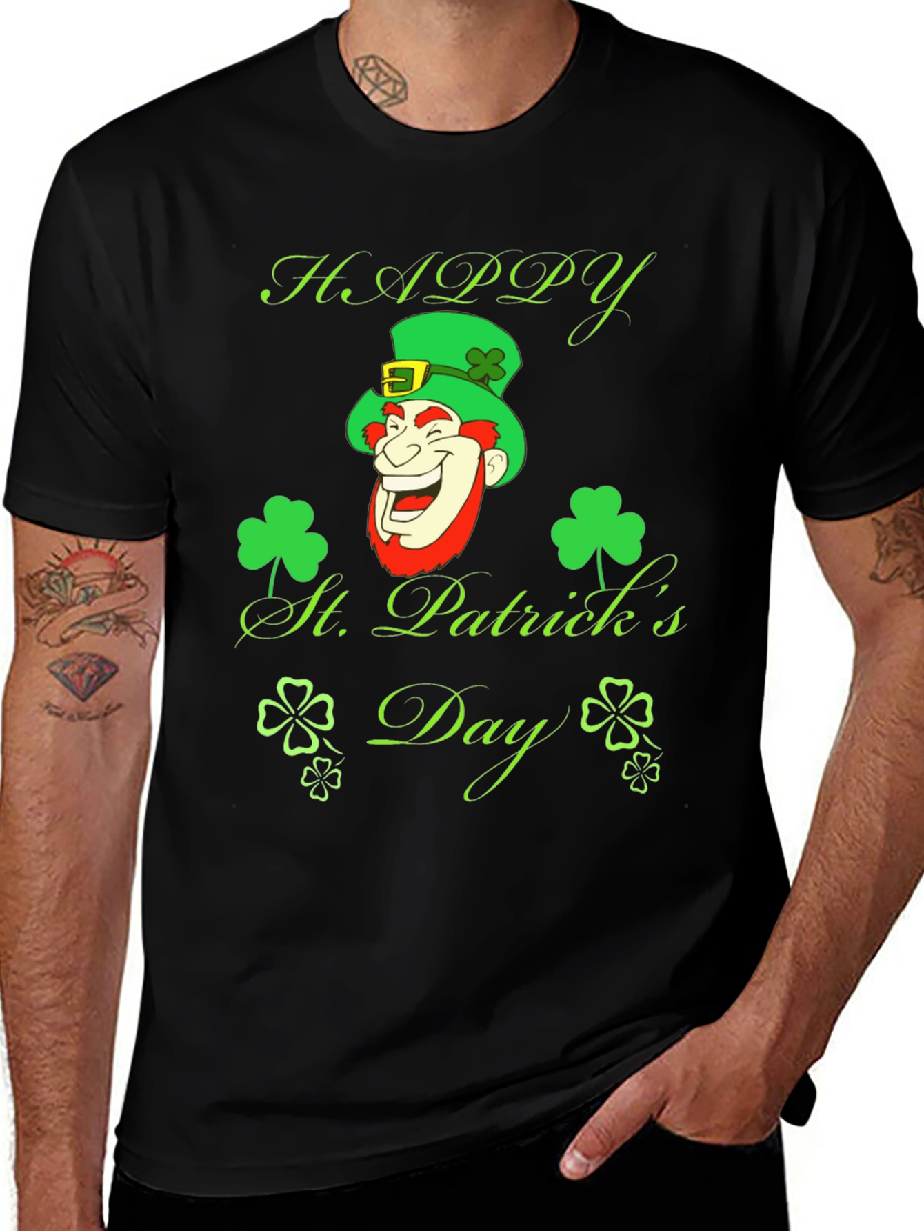 Variant 4 of Happy St. Patrick's Day Black T-Shirt