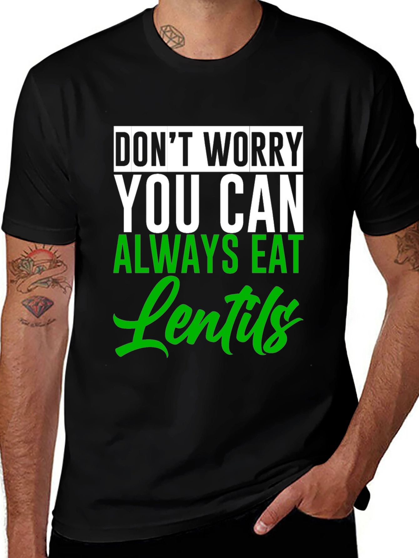 Variant 5 of Eat Lentils Graphic Tee - Funny Vegan T-Shirt